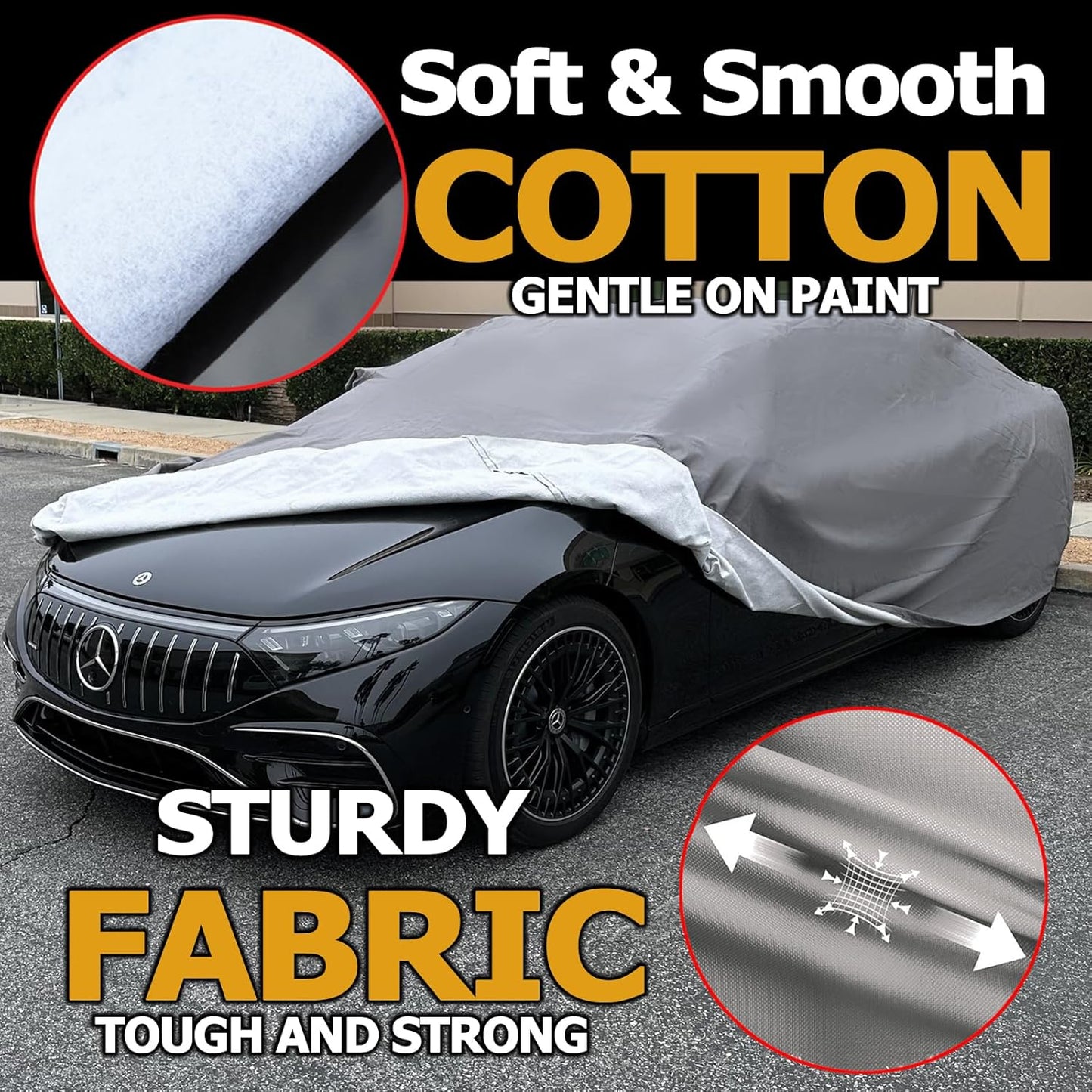 All Weather Waterproof car Cover Good for rain Snow uv Protection dust Large-Size Sedan Grand Prix 300 Charger Impala Regal MKZ Lacrosse LS Gray