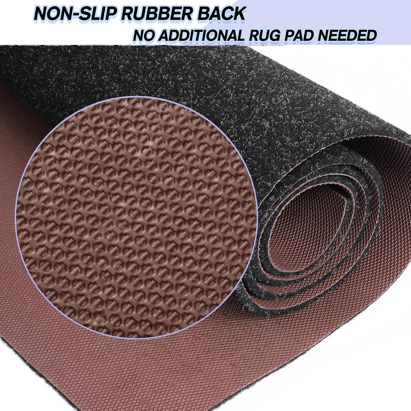Custom Size Backed Non-Slip Area Rugs Runner, Easy Clean, Waterproof Runner Rugs for Hallway Entryway, Kitchen, Laundry, 2FT x 35FT, Black