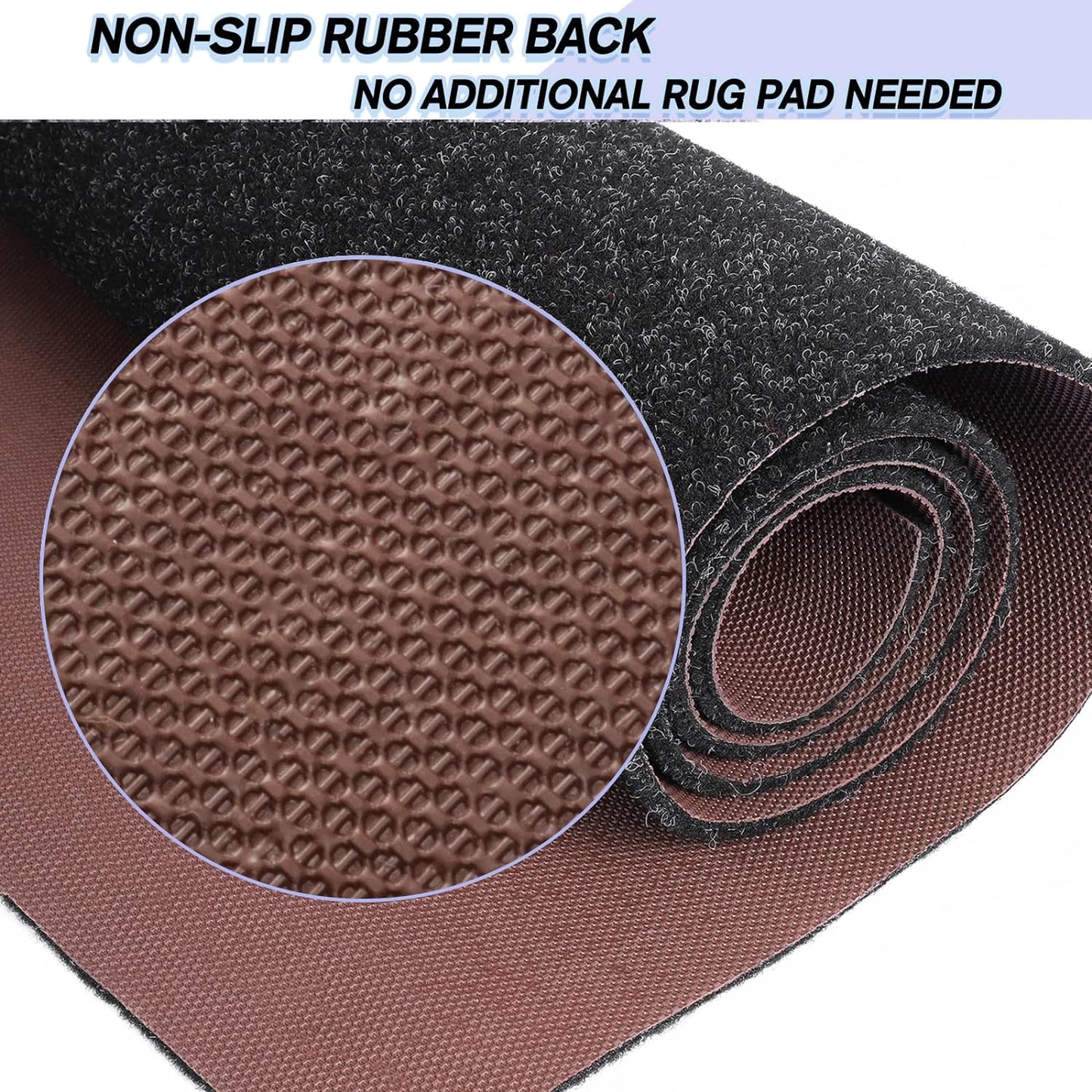 Custom Size Backed Non-Slip Area Rugs Runner, Easy Clean, Waterproof Runner Rugs for Hallway Entryway, Kitchen, Laundry, 4FT x 36FT, Black