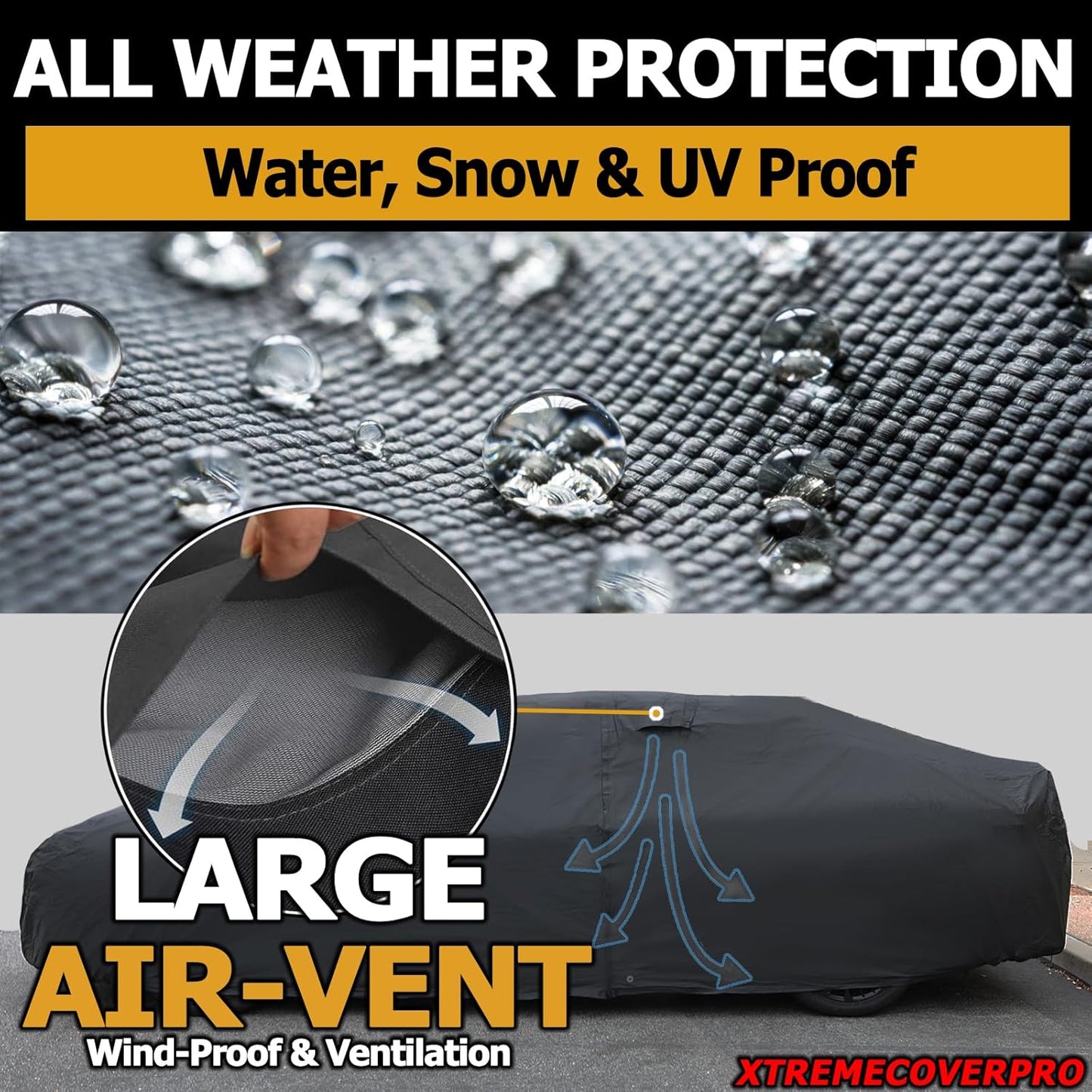 All Weather Waterproof car Cover Good for rain Snow uv Protection dust Compact Sedan Civic Elantra IS300 C320 190E Corolla Jetta A3 240SX Lancer Black