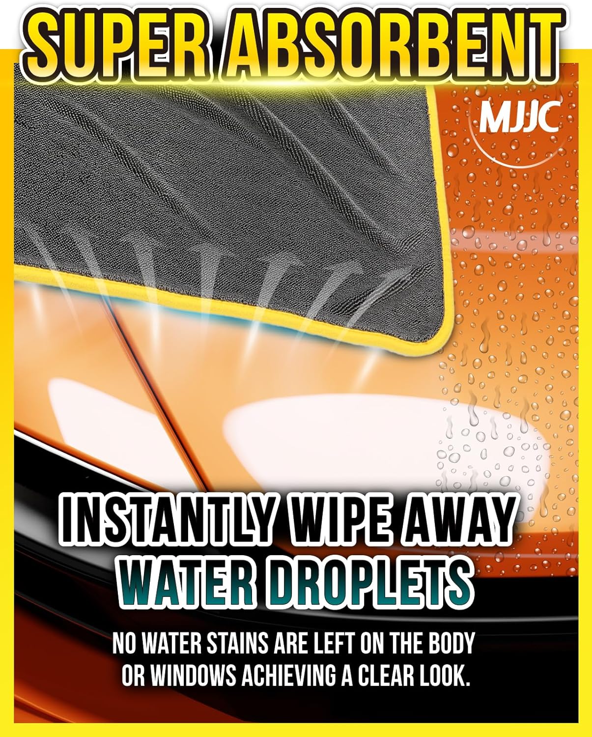 MJJC Pro Dryer Plush Silk Microfiber Drying Towel (20” x 20” (1-Pack)) Cars,Trucks, SUVs, RVs, Home