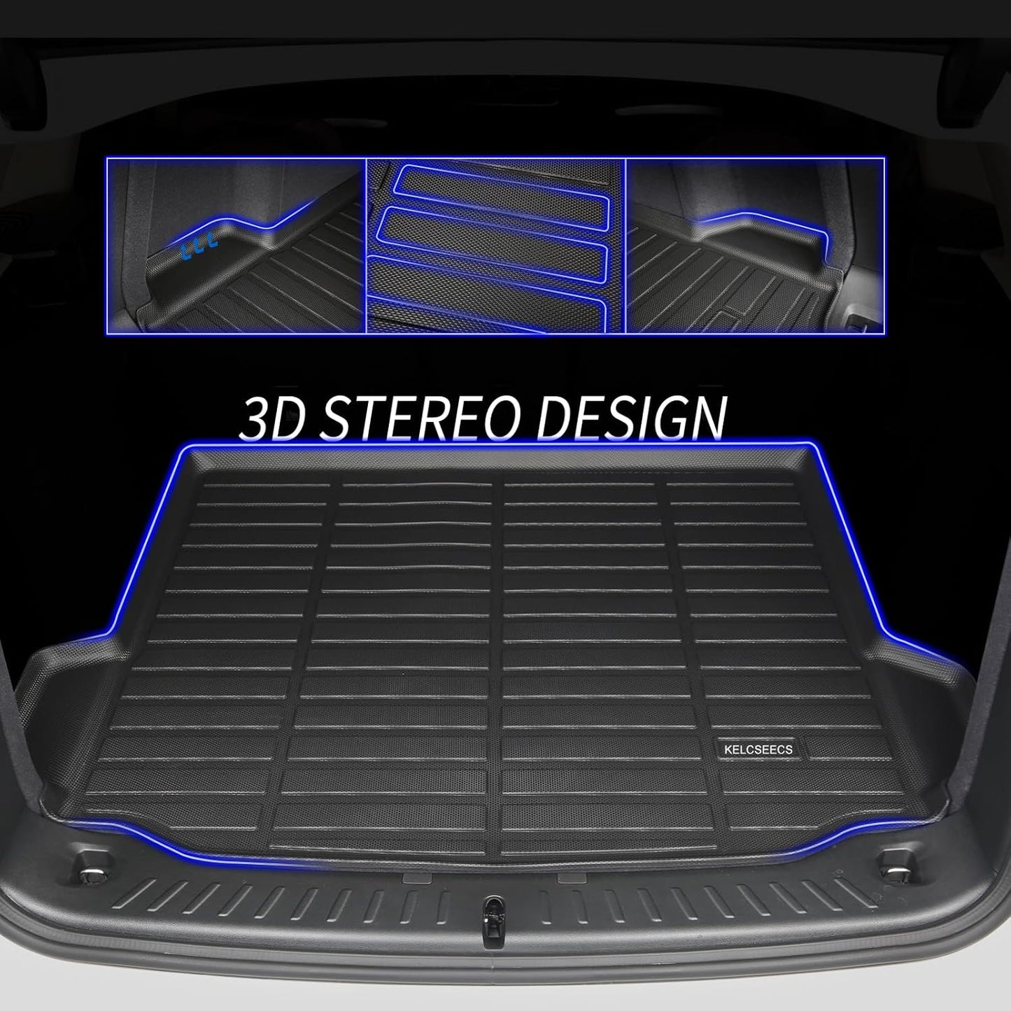 KELCSEECS® Floor Mats & Cargo Liner Custom for 2019-2025 Volvo S60(Not for Recharge) All Weather Protection TPE Floor Liners Front& Rear Row Full Set Volvo S60 Accessories Black