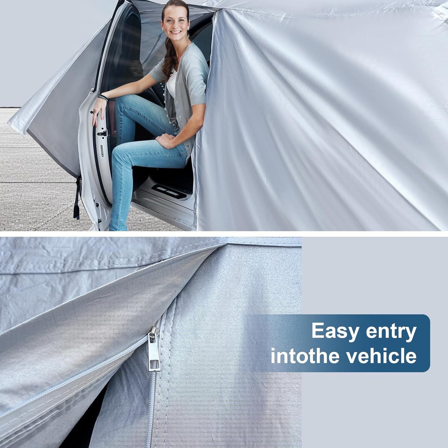 AUQDD 6-Layers Premium Hatchback Car Cover Waterproof All Weather Weatherproof UV Sun Protection Snow Dust Storm Resistant Outdoor Exterior Custom Form-Fit Full Padded Car Cover with Straps -173" K18