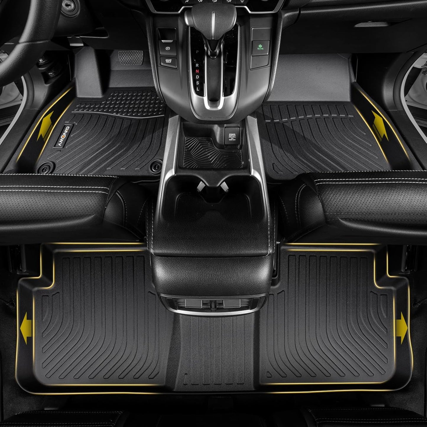 GINOWY-Floor Mats & Cargo Liner for Acura ILX 2013-2022, All Weather Car Floor Mats Cargo Trunk Mat TPE Rubber Liners for Acura ILX Accessories-Black