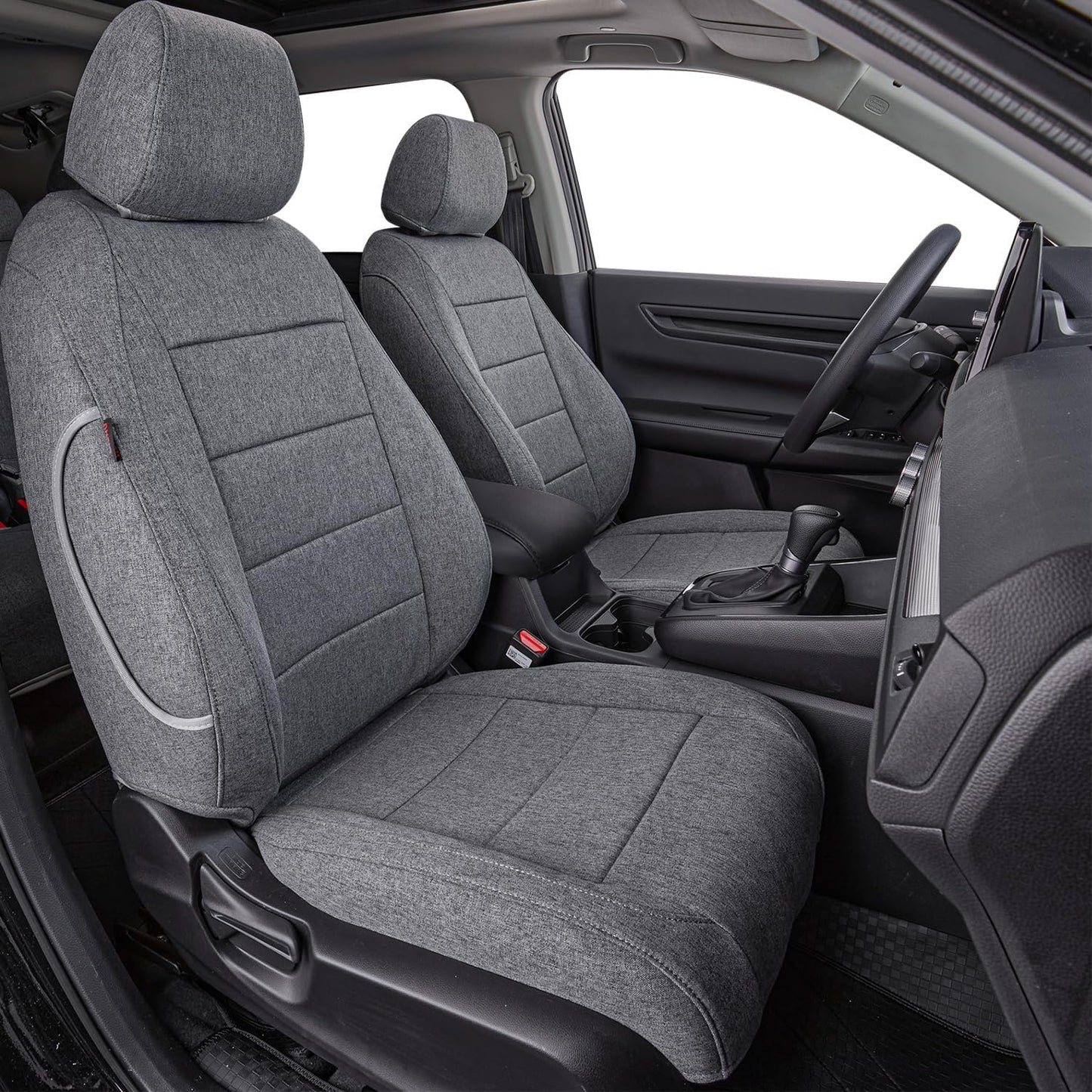 coverdream CRV Seat Covers Custom Fit for 2023 2024 2025 2026 Honda CR-V LX,EX,EX-L,Sport Series,Hybrid,Fully Covered,Airbag Compatible,UV Resistant Polyester Seat Protector(Full Set,Gray)