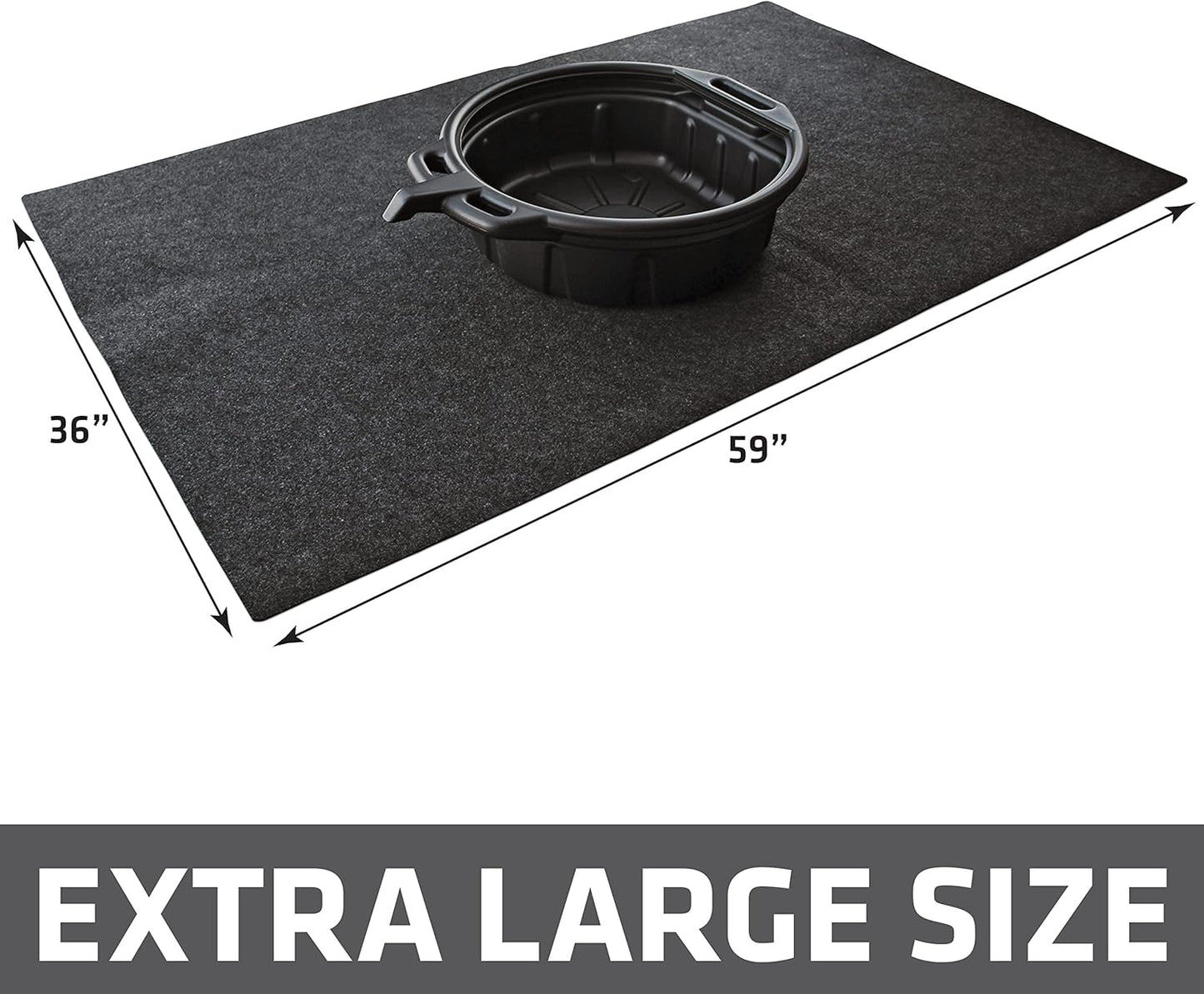 Drymate XL Oil Spill Mat (36" x 59") (12-Pack), Premium Absorbent Oil Pad, Reusable, Washable, Durable, Waterproof Backing Contains Liquids, Protects Garage Floor Surface (USA Made)
