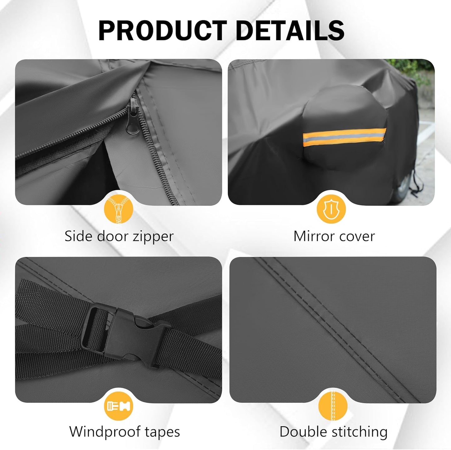 MORNYRAY Compatible with Tesla Model Y,Car Cover Outdoor Waterproof Sun Rain Snow Hail Protection with Driver Door Zipper Charging Port (Black, Custom Fit Model Y)
