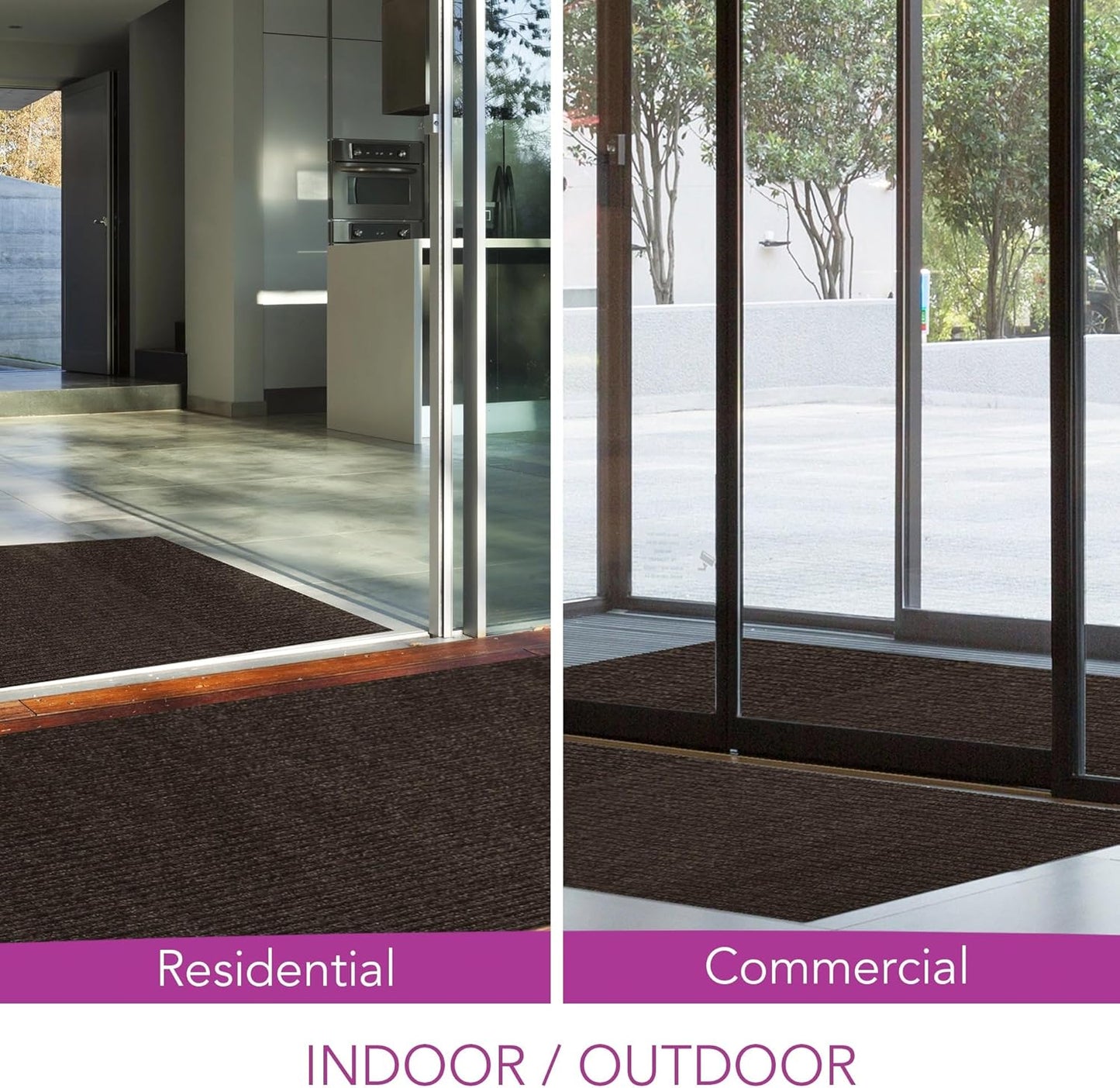 iCustomRug Spartan Weather Warrior Duty Indoor/Outdoor Utility Ribbed in 3ft,4ft,6ft Widths 70 Custom Sizes with Natural Non-Slip Rubber Backing 4'X24' in Brown