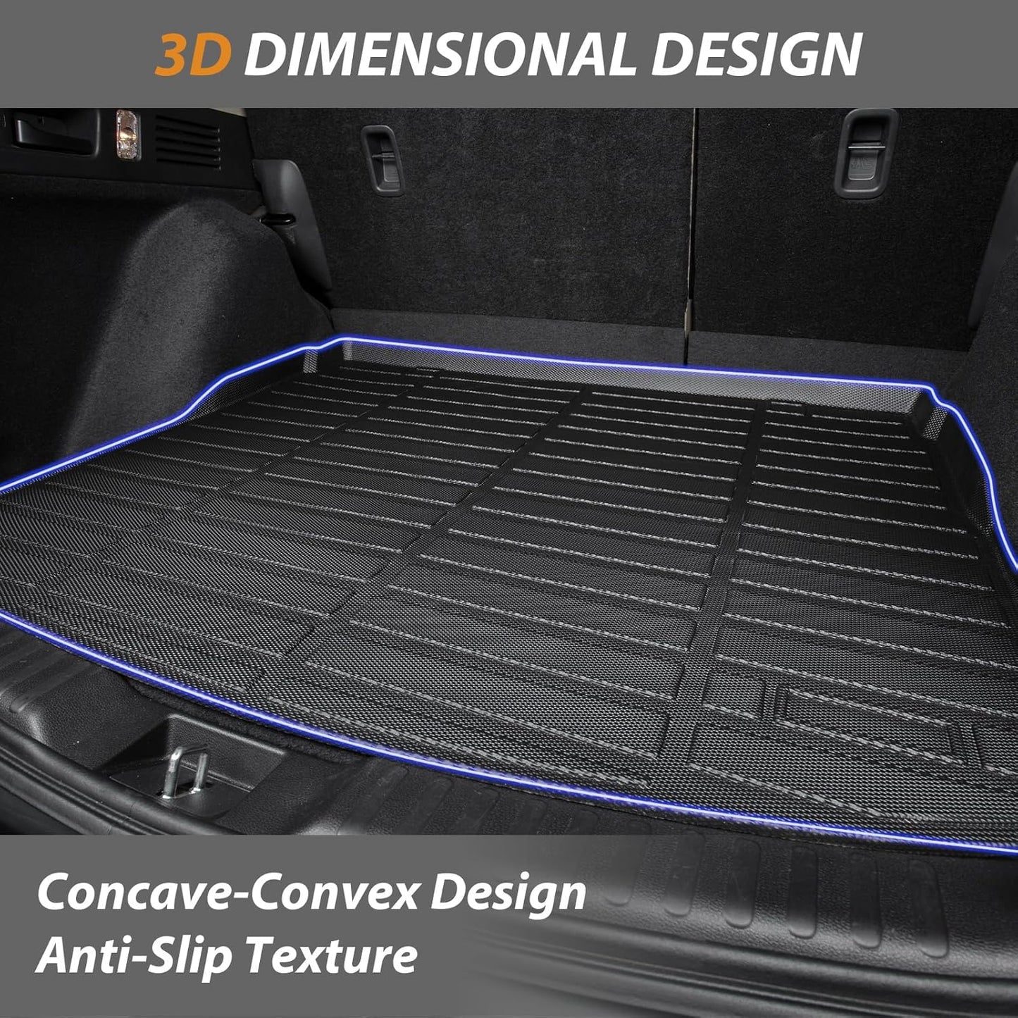 AIPOIL® Floor Mats & Cargo Liner Set for 2016-2024 Chevrolet Camaro All Weather Protection TPE Anti-Slip Automotive Full Set Custom Car Mats Accessories - Black