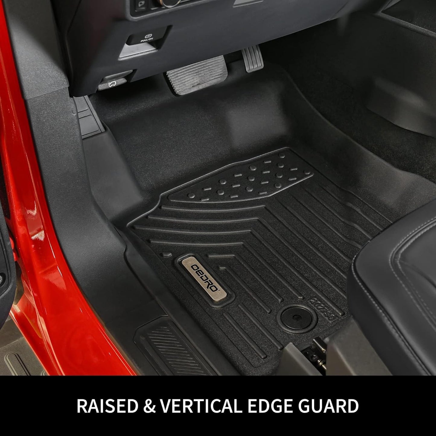 OEDRO Floor Mats Compatible with 2020-2024 2025 Ford Escape (NOT Fit Hybrid Models), Custom Fit 1st & 2nd Row Floor Liners Set, Black TPE All-Weather Guard