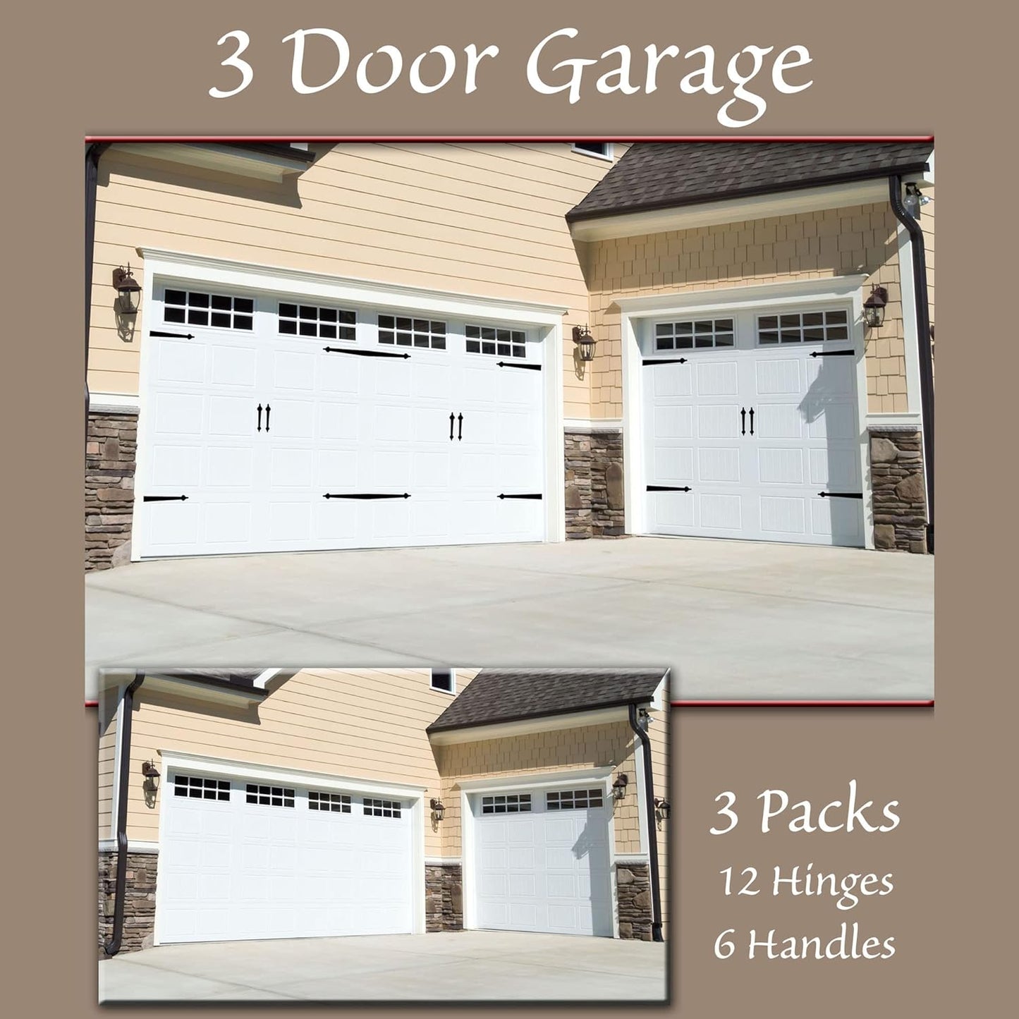Household Essentials Garage Handle and Hinge Magnets – Decorative Magnetic Hardware Steel Doors, Easy Installation, Durable & Weatherproof, Set of 6