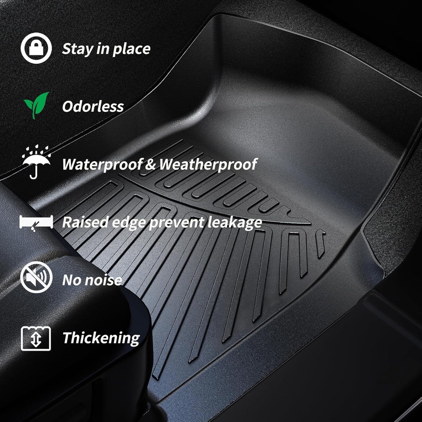 Floor Mats & Trunk mat For 2013-2019 2020 Nissan Pathfinder 2013 Infiniti JX35 2014-2020 Infiniti QX60 TPE All Weather Protection 3 Rows Car Floor Liners & Cargo Liners With Velcro Backrest