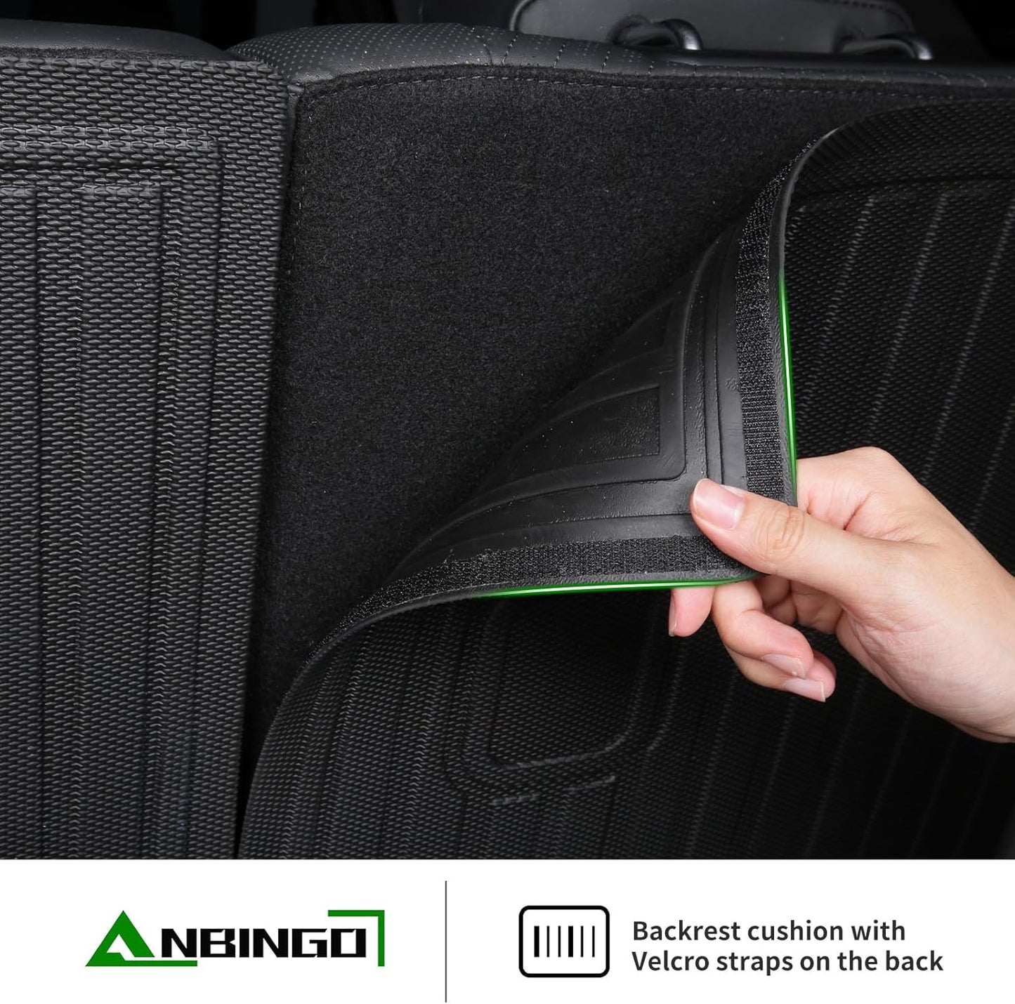 ANBINGO® Floor Mats & SeatBack Cargo Liner | Atlas 2018-2025 6 Passenger | 2nd Row with Bucket Seat | (50/50 Velcro Tape Fixed Backseat) TPE 3 Rows Car Mat Waterproof, Accessories