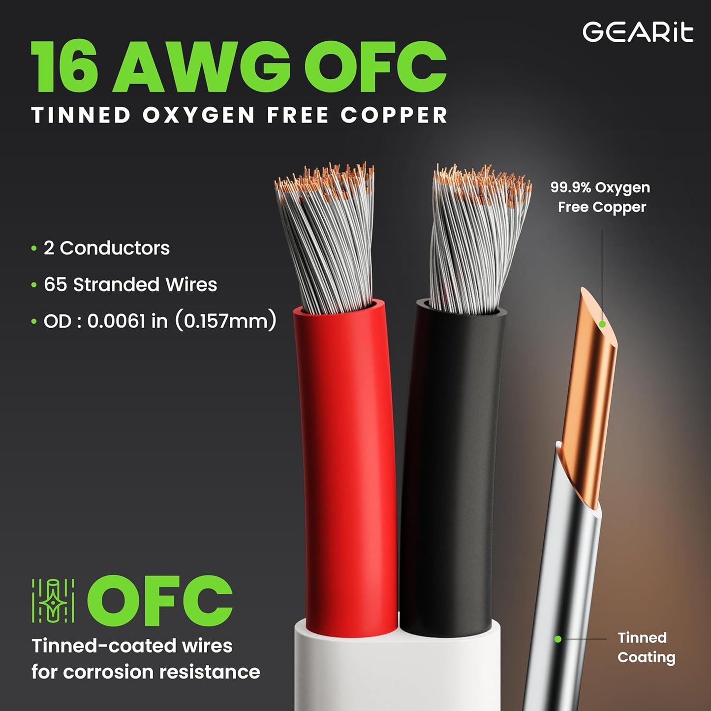 GEARit 16 Gauge Marine Wire, 16/2 AWG (200ft) Marine Grade Tinned Copper Oxygen Free, Duplex 2-Conductor Insulated Red & Black Electrical Cable for Boat, Automotive, RV, Camper, Trailer