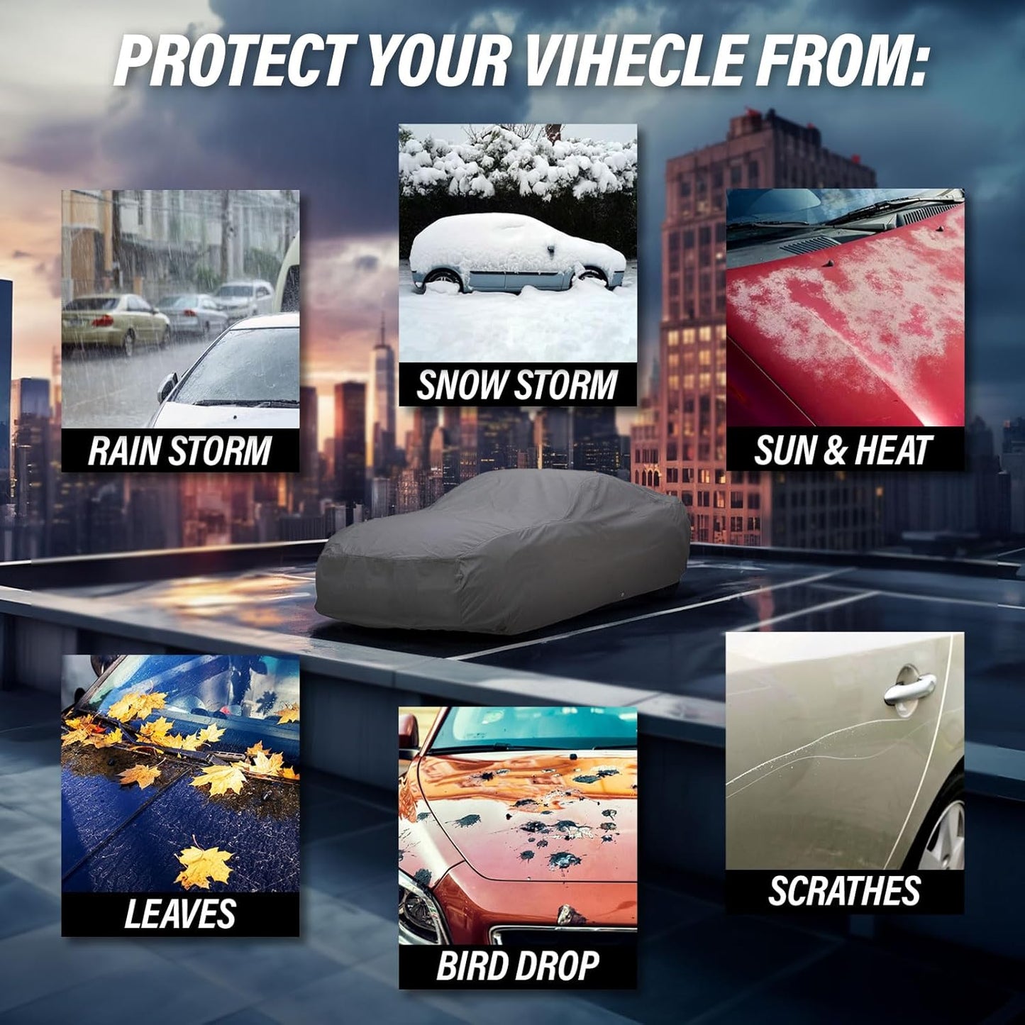 Supreme Full Car Cover - Semi Custom Fit for Chevrolet Tahoe XL SUV (International) 2021-present | All-Weather Protection: Waterproof, Dustproof, Windproof, UV-Resistant | Includes Accessories
