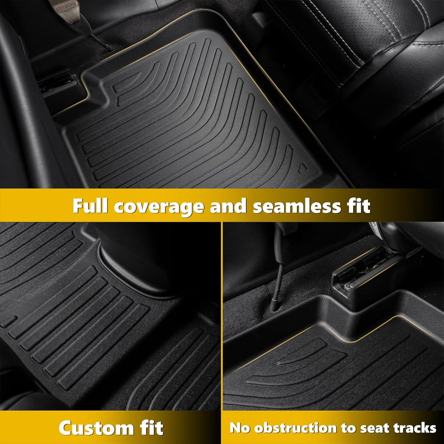 GINOWY-Floor Mats & Cargo Liner for Mercedes Benz GLE 2020-2025, GLE 350丨GLE 450丨43 AMG丨53 AMG丨580丨63 AMG S (No for Coupe), All Weather Car Mats for Mercedes GLE Accessories Car Mats