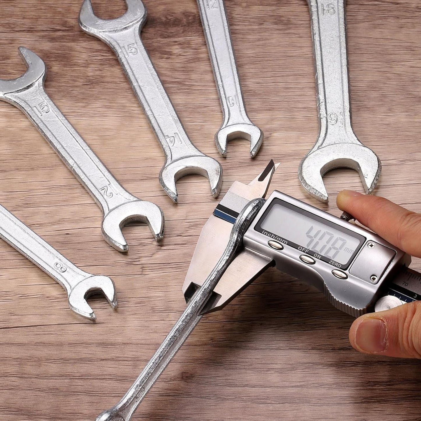 HARFINGTON 5pcs Double Open End Wrench 6mm x 7mm Metric 15 Degree Offset Angle Small Flat Head Wrench Galvanizing Open Ended Spanner for Automotive Repair Furniture Assembly
