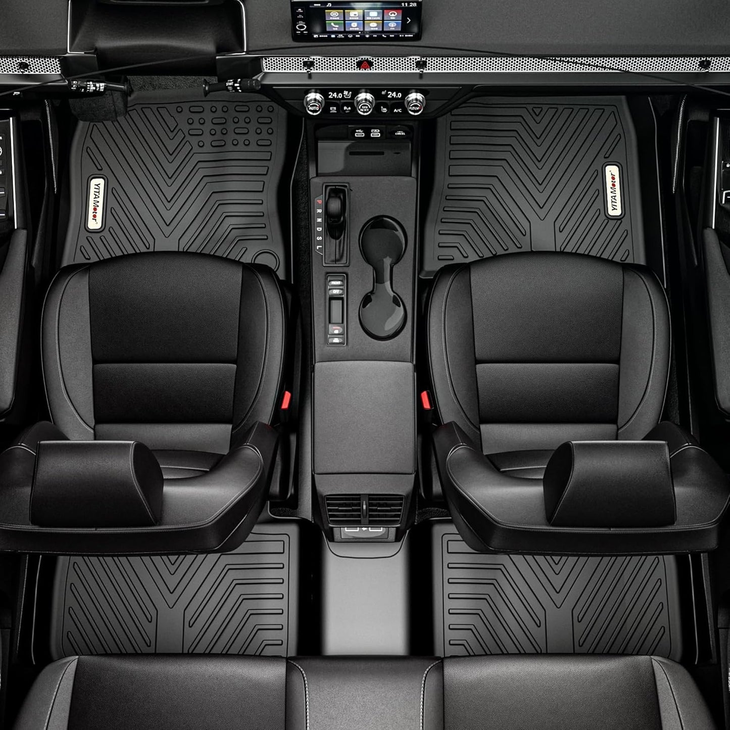 YITAMOTOR Floor Mats Fit for 2018-2024 Chevrolet Equinox/GMC Terrain, TPE All Weather Chevy Equinox Floor Liners with Backrest Mats, Back Seat Protector Chevy Equinox Automotive Accessories