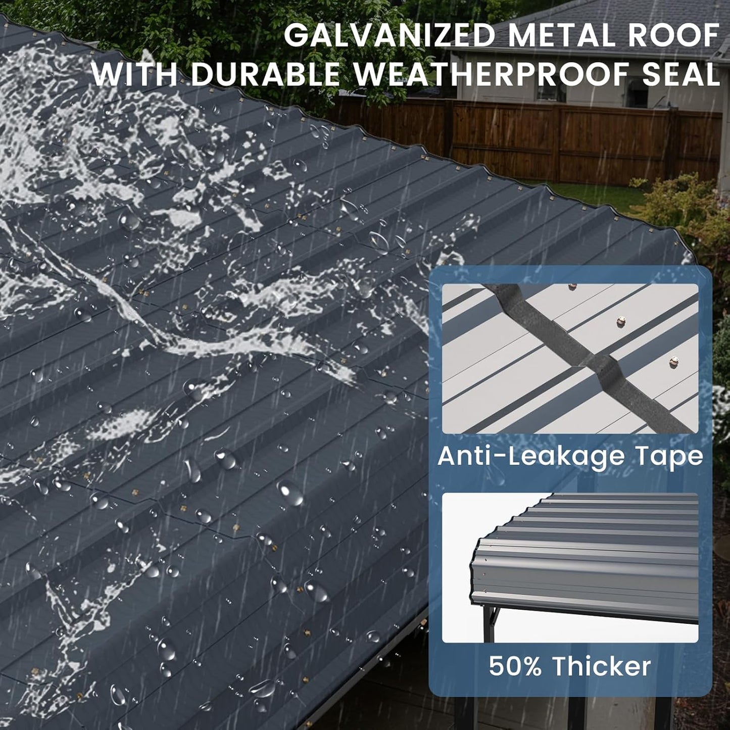 EROMMY 20x40 FT Metal Carport, Heavy Duty Carports with Galvanized Steel Roof and Frame, Sturdy Car-Shelter in All Weathers, Easy Assembly Car-Canopy for 2 Cars, SUV, Tractors and Boat, Gray
