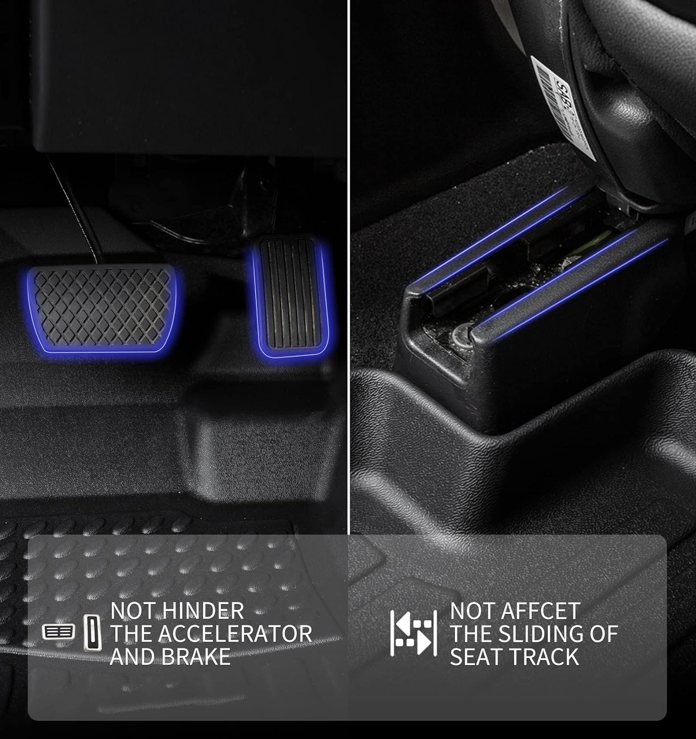 KELCSEECS Floor Mats Fits for 2026 2025 2024 2023 2022 Honda Civic Sedan Hatchback Si Sedan (Include 2nd Row with USB Port) All Weather Car Mats Honda Civic Floor Mats Accessories Black