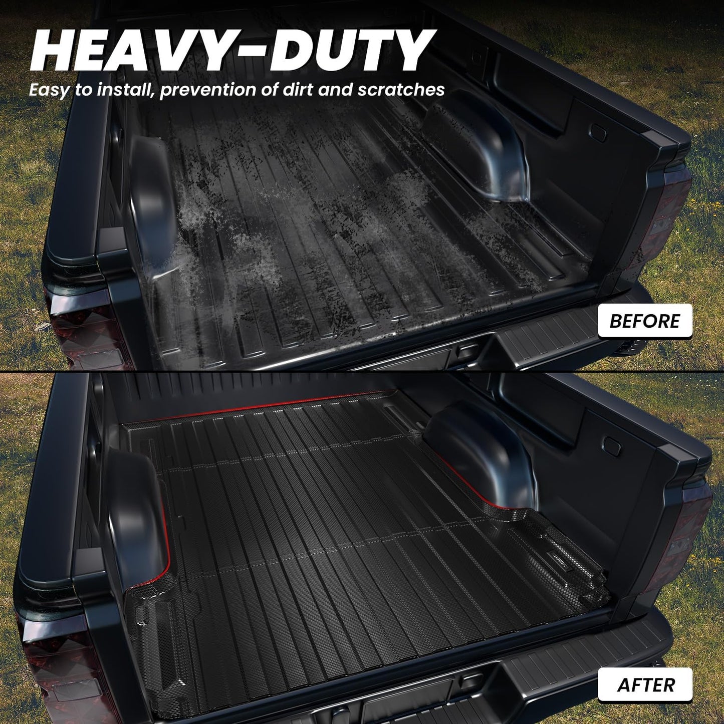 LASFIT Bed Mat 2007-2018 for Chevy Silverado/GMC Sierra 1500 (Only Fit 6.5FT Bed, Not Fit 5.8 FT/8.1FT Bed) & 2007-2019 Silverado/Sierra 2500HD & 2011-2019 3500HD, 2007 New Body Only