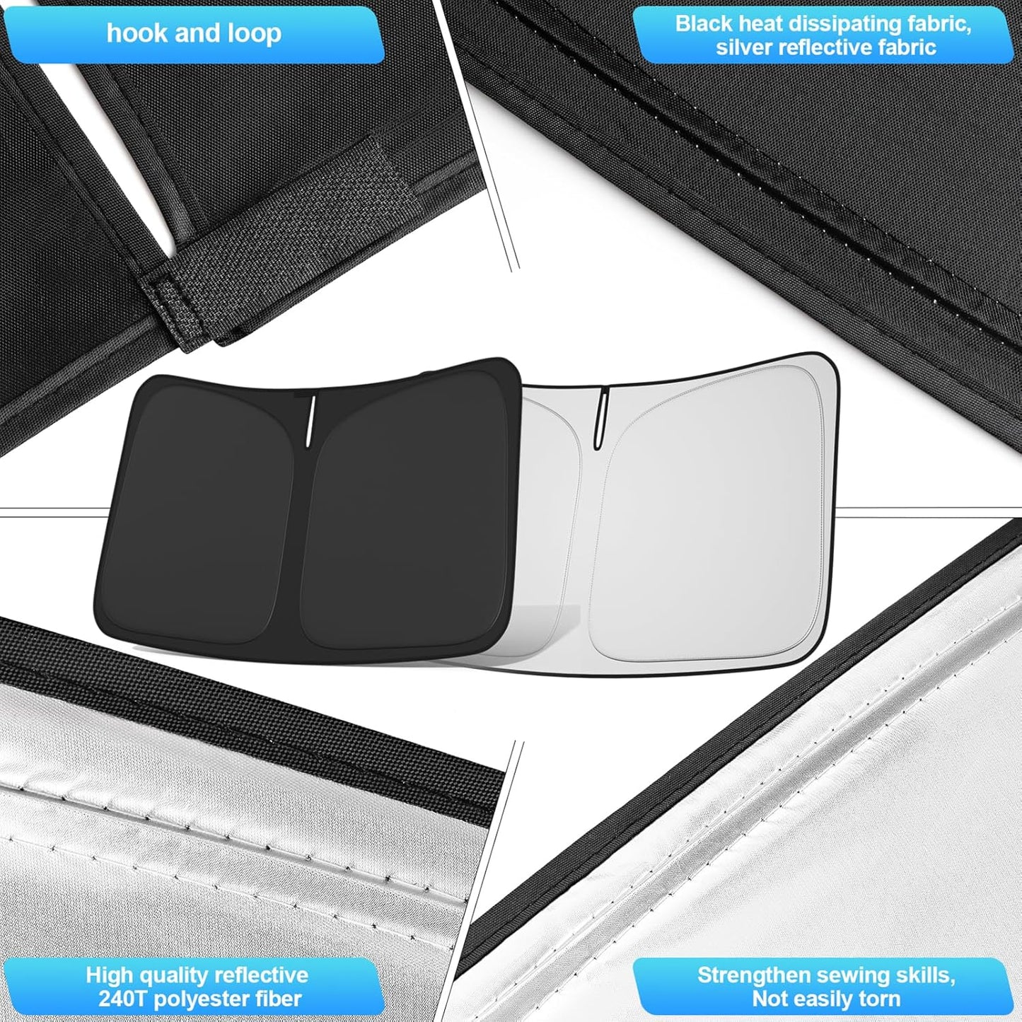 Windshield Sun Shade for Buick Encore GX 2020-2025 4-Layer Front Window Shade Custom Sun Visor 240T Shade Blocks UV Keep Your Car Cooler