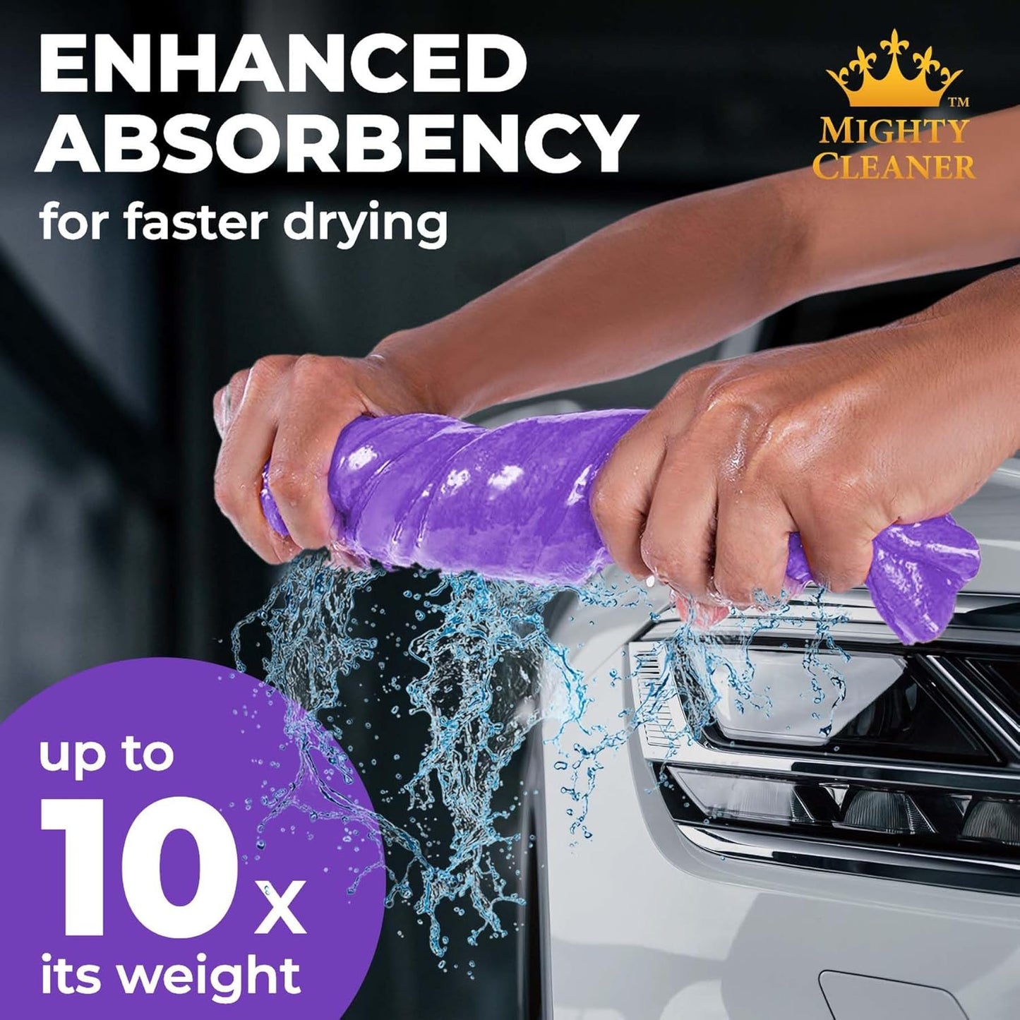 Premium 2pk +1 Free Shammy Cloth for Car Drying (26"x17") - Super Absorbent Chamois Towel - Reusable & Scratch-Free Shammy - Soft Drying Towels
