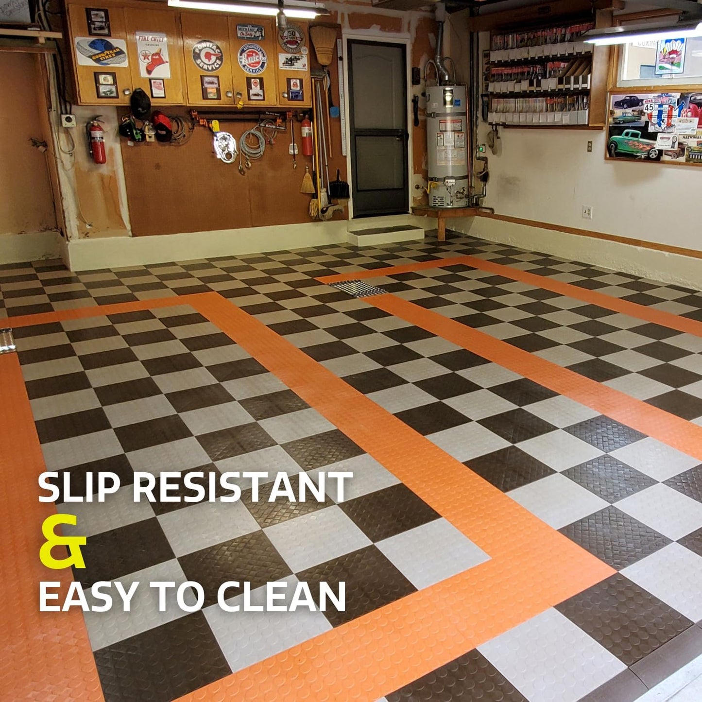 Big Floors RaceDeck CircleTrac, Interlocking Non-Slip Garage Flooring Tile, Durable, Modular, Heavy-Duty Copolymer, Easy Install (Beige, 12 Pack of 12 x 12" Tiles)
