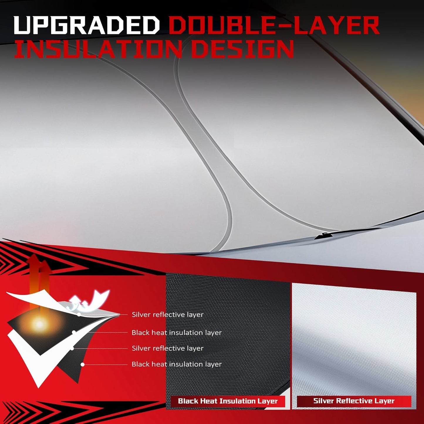 Windshield Sun Shade for 2023-2025 Che-vro-let/Chevy Colorado Foldable Sun Sunshade for Car Front Window Blocks UV Rays and Heat Automotive Interior Protector Custom Fit Accessories