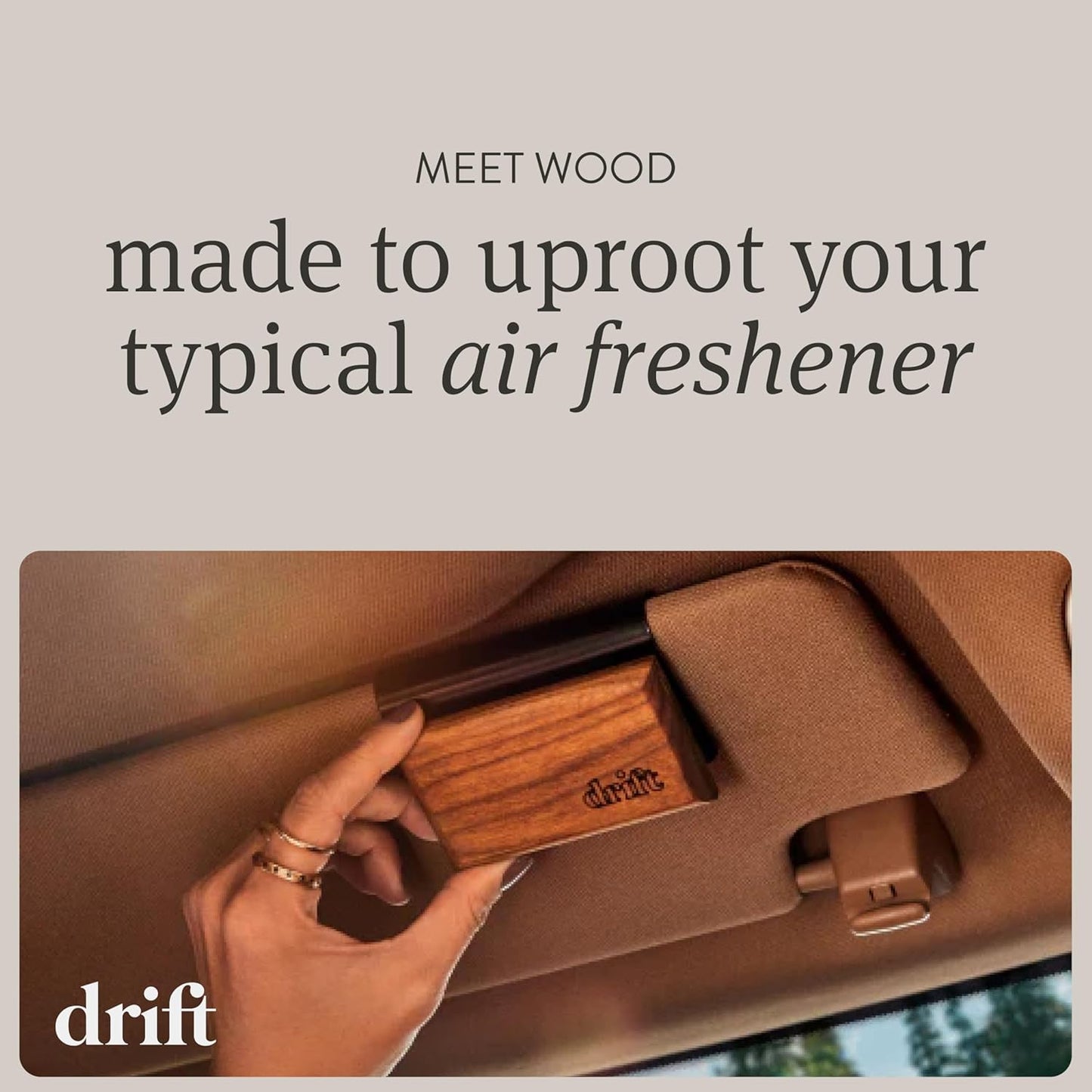 Drift Car Air Freshener - Wooden Deodorizer - Vehicle Odor Remover - Auto Scent Diffuser - Long-Lasting Car Freshening - Grove Scent Refill - Pack of 3 - NO CLIP INCLUDED