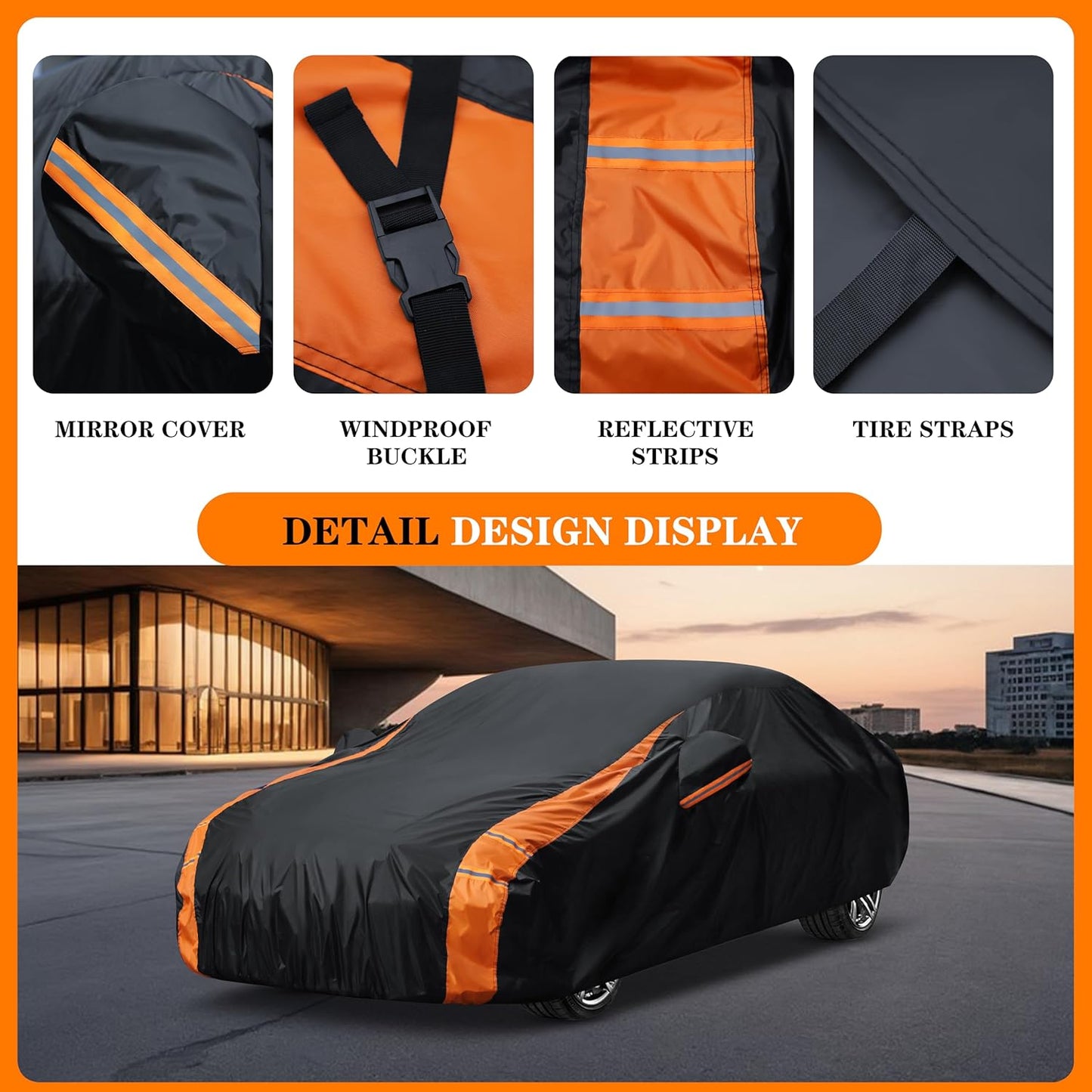 in Full Exterior Car Cover, Waterproof，UV Resistant, Dustproof, and Snowproof Fit Coupe Audi R8,Chevrolet Corvette,Ford Mustang,Dodge Challenger/Charger etc.Size Chart C3