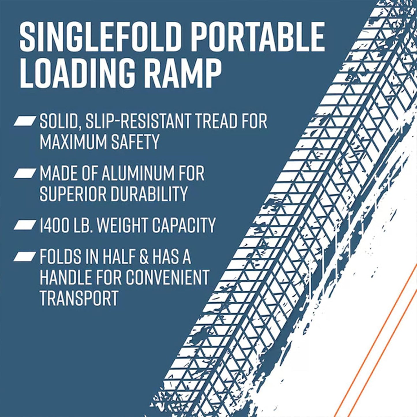 EZ-ACCESS TRAVERSE Singlefold Portable Loading Ramp Heavy Duty Aluminum Safe Non-Slip Platform with Carrying Handles, 4 Foot, Silver