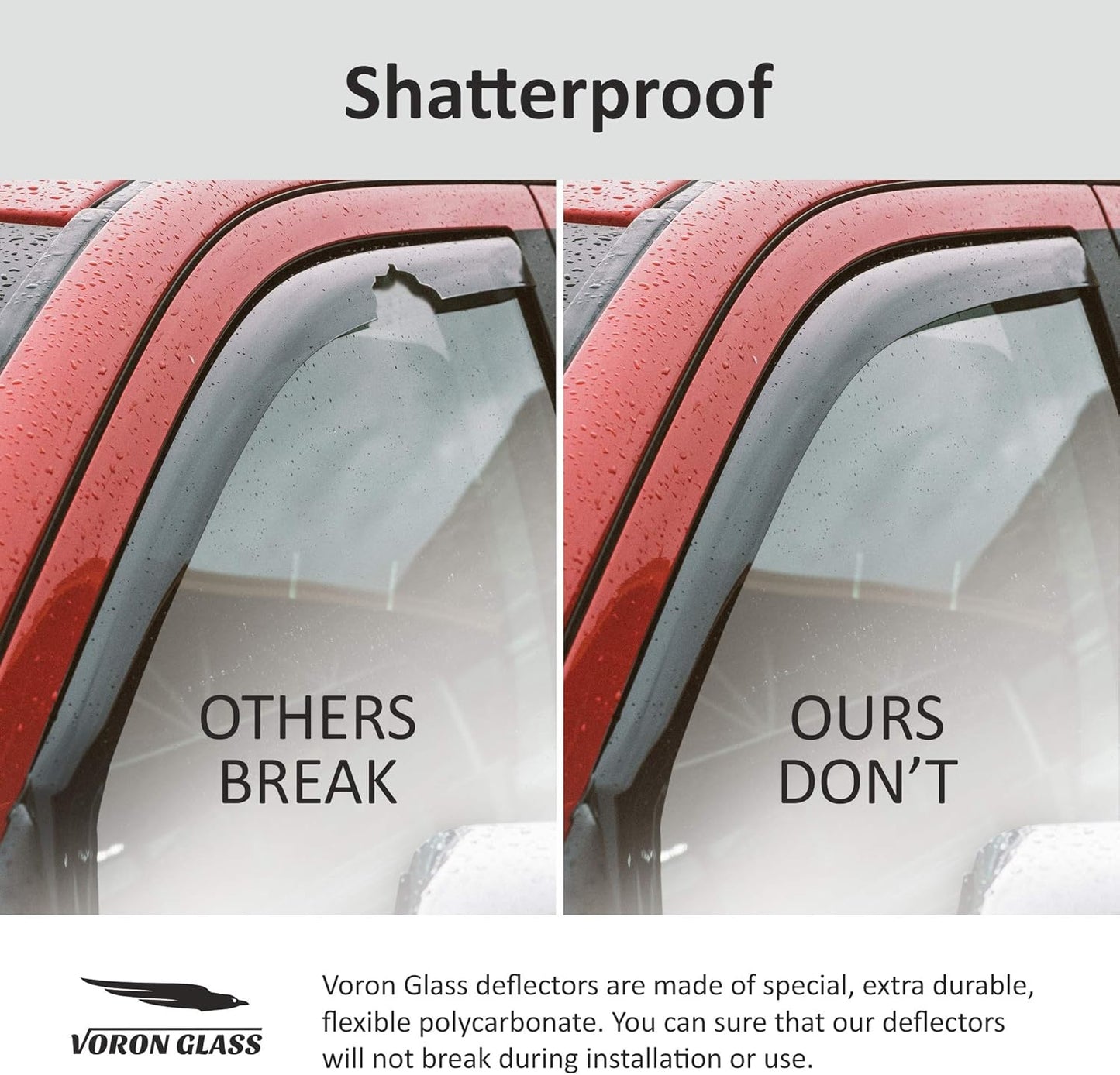 Voron Glass in-Channel Extra Durable Rain Guards for GMC Terrain 2018-2024, Window Deflectors, Vent Window Visors, 4 Pieces - 200255
