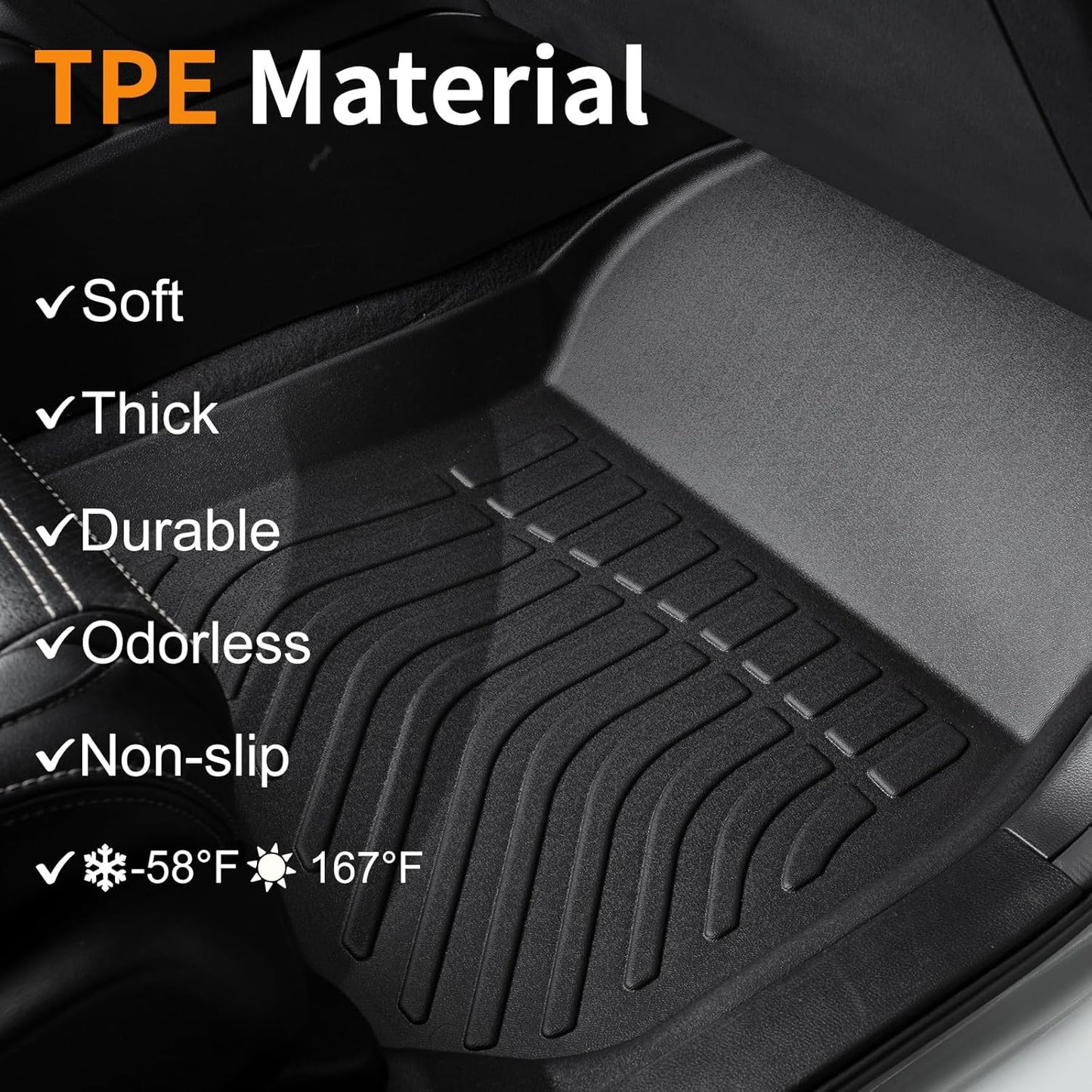 Binmotor-All Weather Floor Mats & Cargo Liner for Volkswagen Atlas Cross Sport 2020-2025(5 Passenger), Car Mats TPE Material, Heavy Duty Car Floor Liners Guard for VW Atlas Cross Sport Accessories