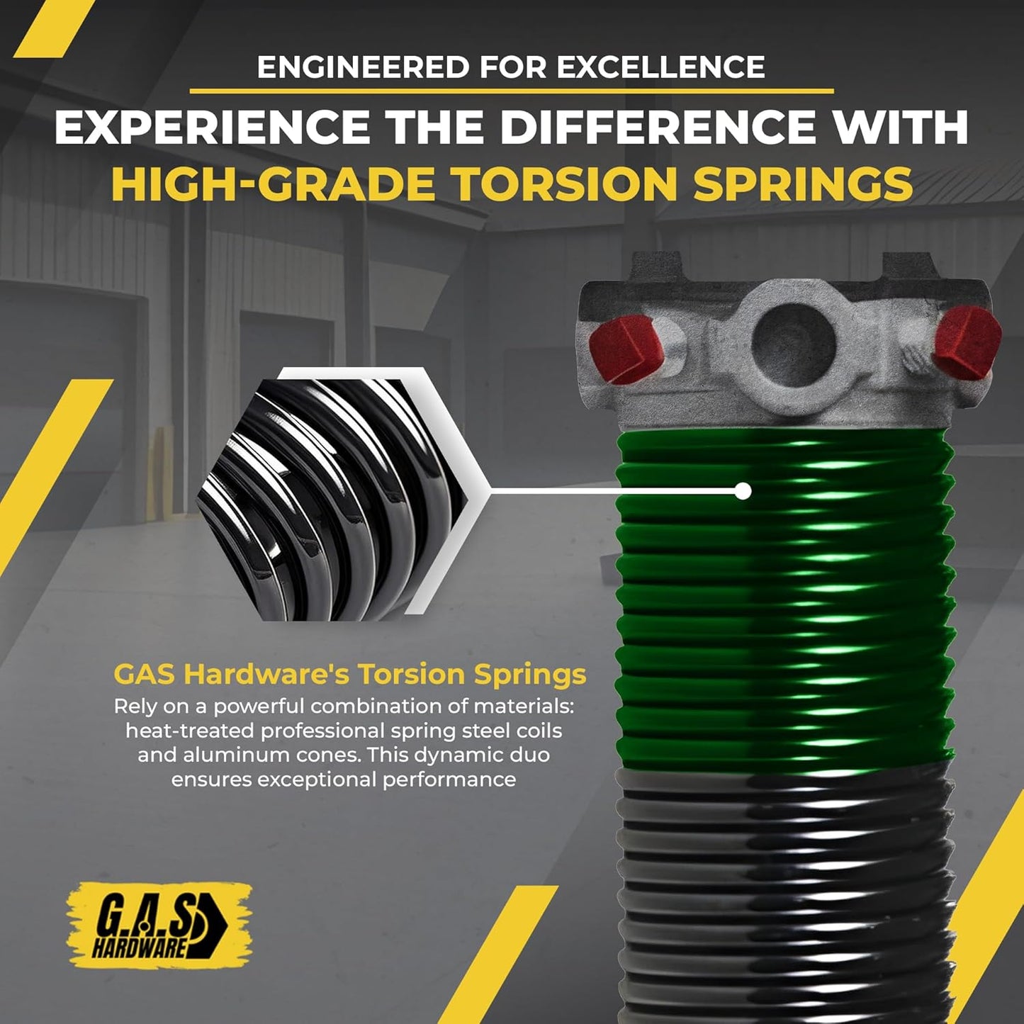 Garage Door Torsion Springs 243x2x30, Includes 1” Steel Bearing, Gloves, and Winding Bars for The Left and Right Side of Garage Door Precision E-Coating 5-Year Warranty Minimum 30,000 Cycles (Pair)