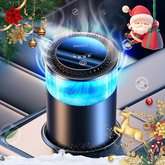Smart Car Air Fresheners, Ambient Light & Mist Fragrance, Auto On/Off Car Air Freshener Diffuser, Adjustable Intensity, Lasts 6 Months, Built-in Battery, Premium Scents Refill X2 - Vanilla