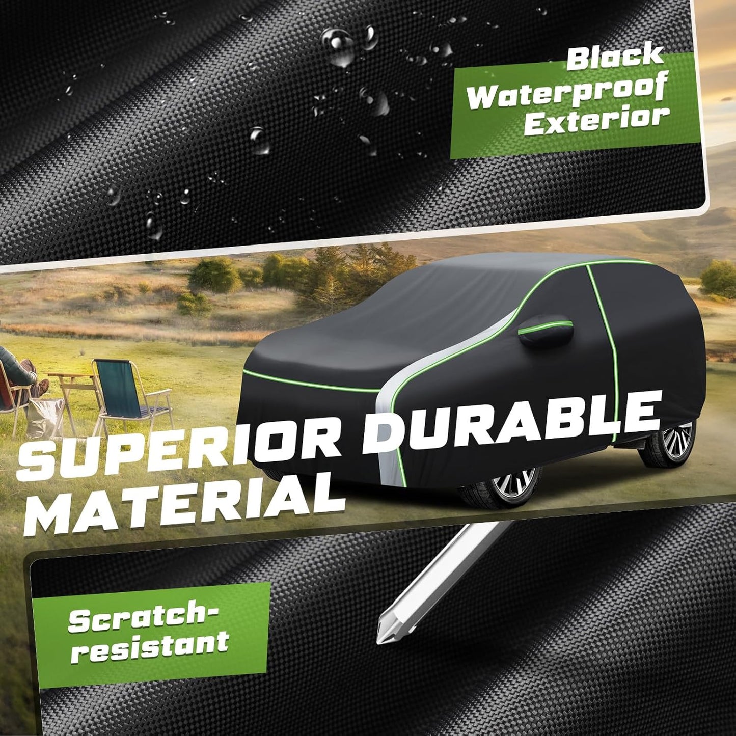 Mixsuper Liner Car Cover for Nissan Rogue 2008-2026, 7 Layers Waterproof All Weather Car Covers for Rogue, Windproof Snowproof Rain Hail Sun UV Dust Snow Protection Full Outdoor Exterior Car Covers
