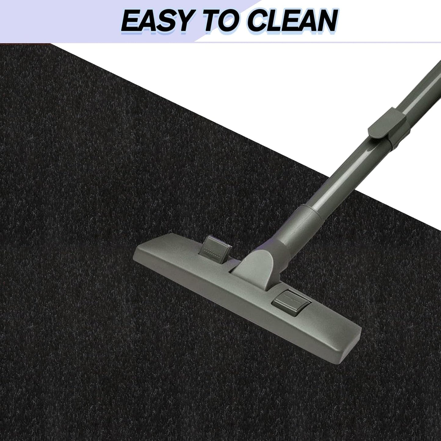 Custom Size Backed Non-Slip Area Rugs Runner, Easy Clean, Waterproof Runner Rugs for Hallway Entryway, Kitchen, Laundry, 4FT x 56FT, Black