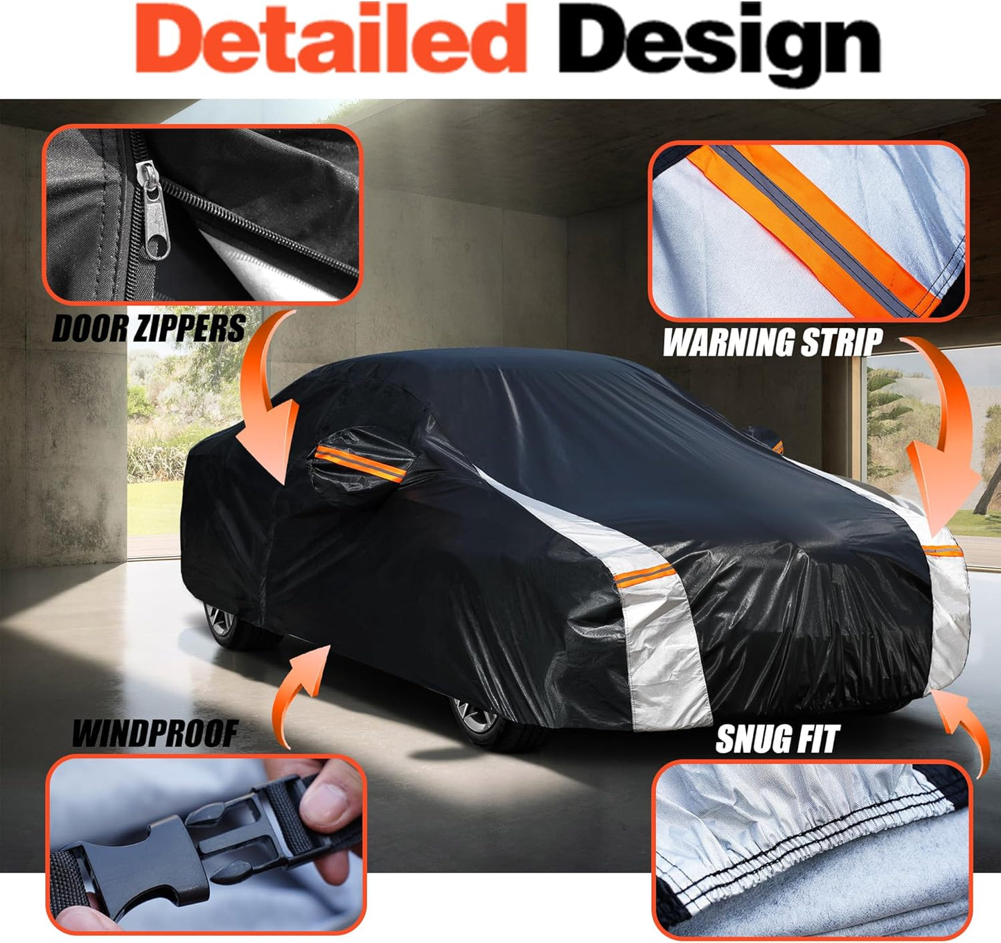 Nissan Maxima Car Cover 100% Waterproof All Weather, Gift with Towel, 10 Sedan Layers Car Cover Custom Fit 1988-2025 Nissan Maxima, Full Exterior Covers Rain Sun UV Protection with Door Zipper.