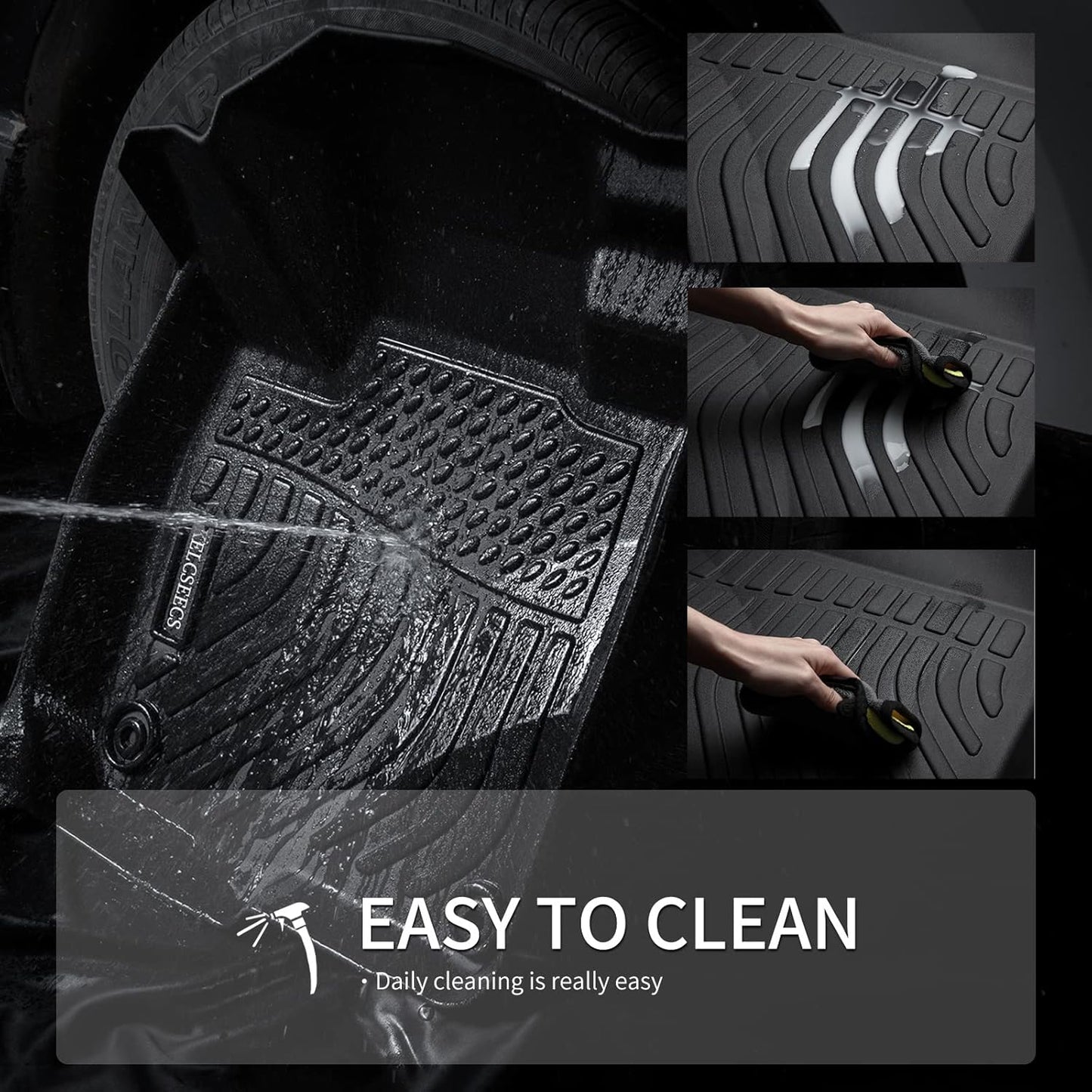 KELCSEECS Floor Mats Custom for 2009 2010 2011 2012 2013 Corolla Sedan Waterproof Car Mats All-Weather Guard Floor Liners Automotive for Front and Rear Row Corolla Accessories Black
