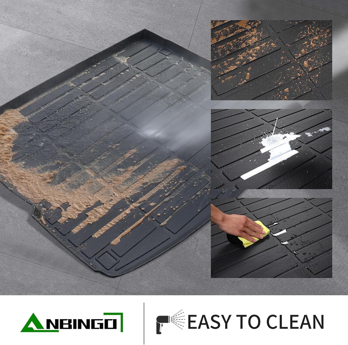 ANBINGO®Floor Mats Fit for Nissan Ariya 2023-2025 & Cargo Liner All Weather Car Mat Rug for 2023 Ariya TPE Rug Mat for 2024 Nissan Ariya Rubber Trunk Carpet for 2025 Ariya Accessories