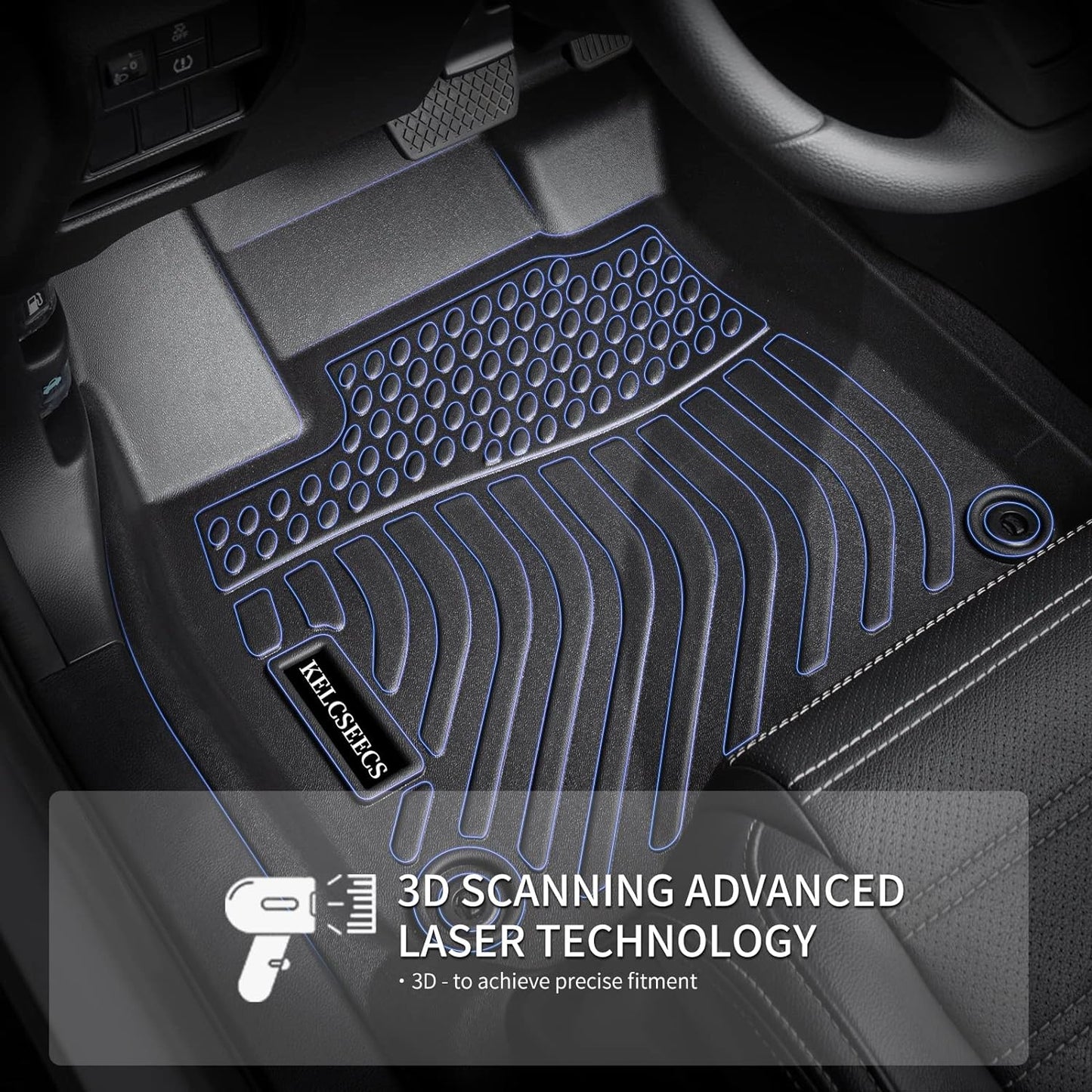 KELCSEECS Floor Mats Custom for 2025 2024 Ford Maverick Hybrid 2023 2022 Ford Maverick Hybrid All Weather Protection TPE Heavy Duty Automotive Floor Liners Fits Front& 2nd Row Accessories Black