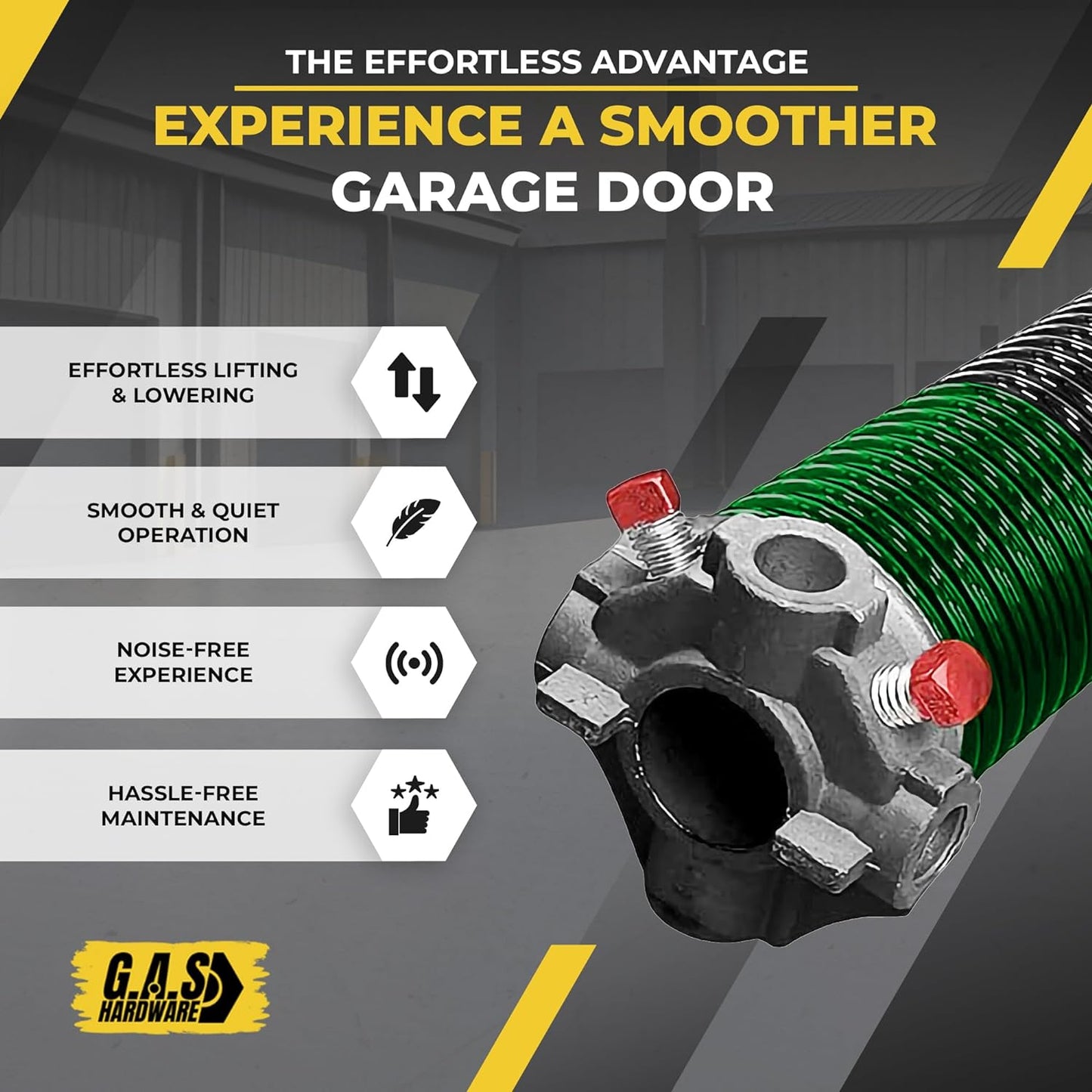 Garage Door Torsion Spring 243x1.75x38 Includes 1” Steel Bearing, Non-Slip Gloves, and Winding Bars for Left and Right Side of Garage Door Precision E-Coating 5-Year Warranty Min. 30,000 Cycles (Pair)