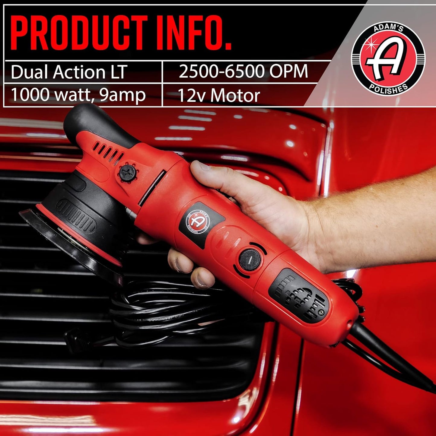 Adam's Polishes 9mm Dual Action Car Polisher (Polishing Kit) - Buffer Car Scratch Remover for Car Detailing | Includes Polish, Compound & Pads