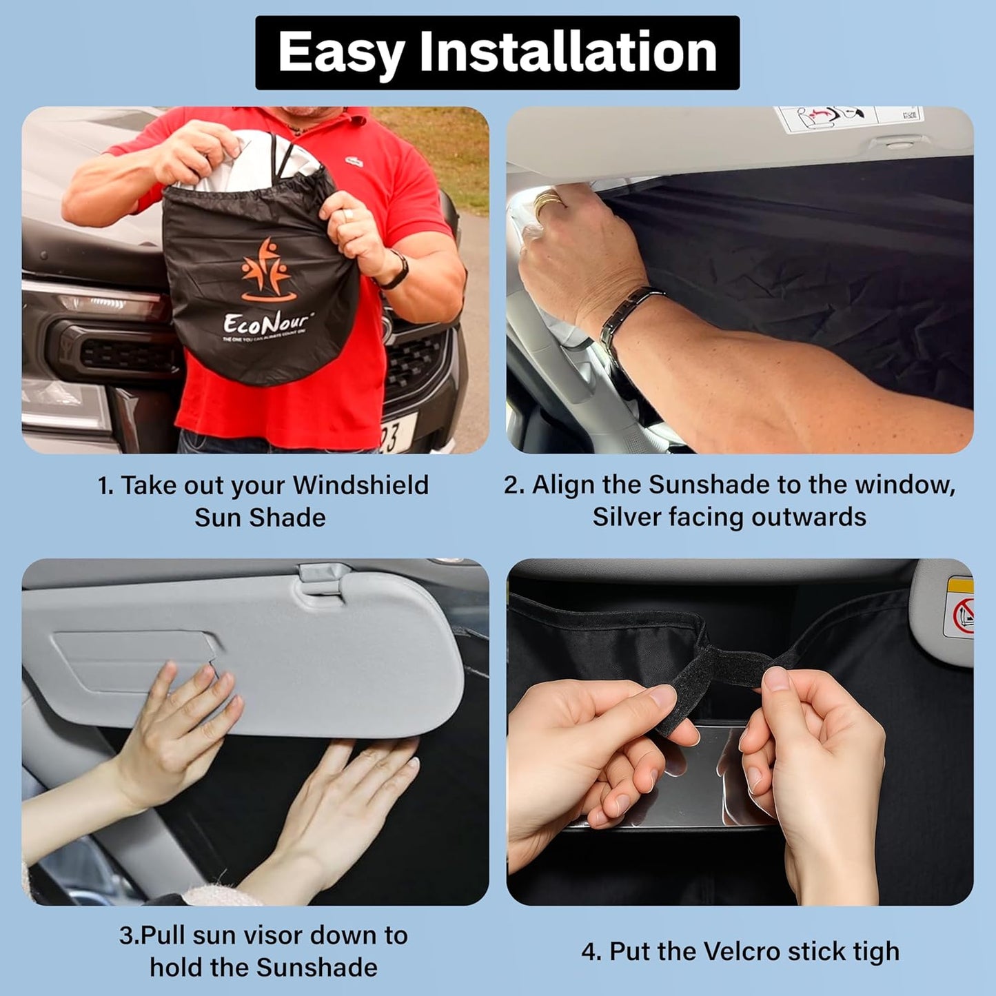Econour Windshield Sun Shade for Acura RDX 2019-2025 Window Shade Sun Visor Cover Foldable Blocks UV Rays Keep Your Car Cooler