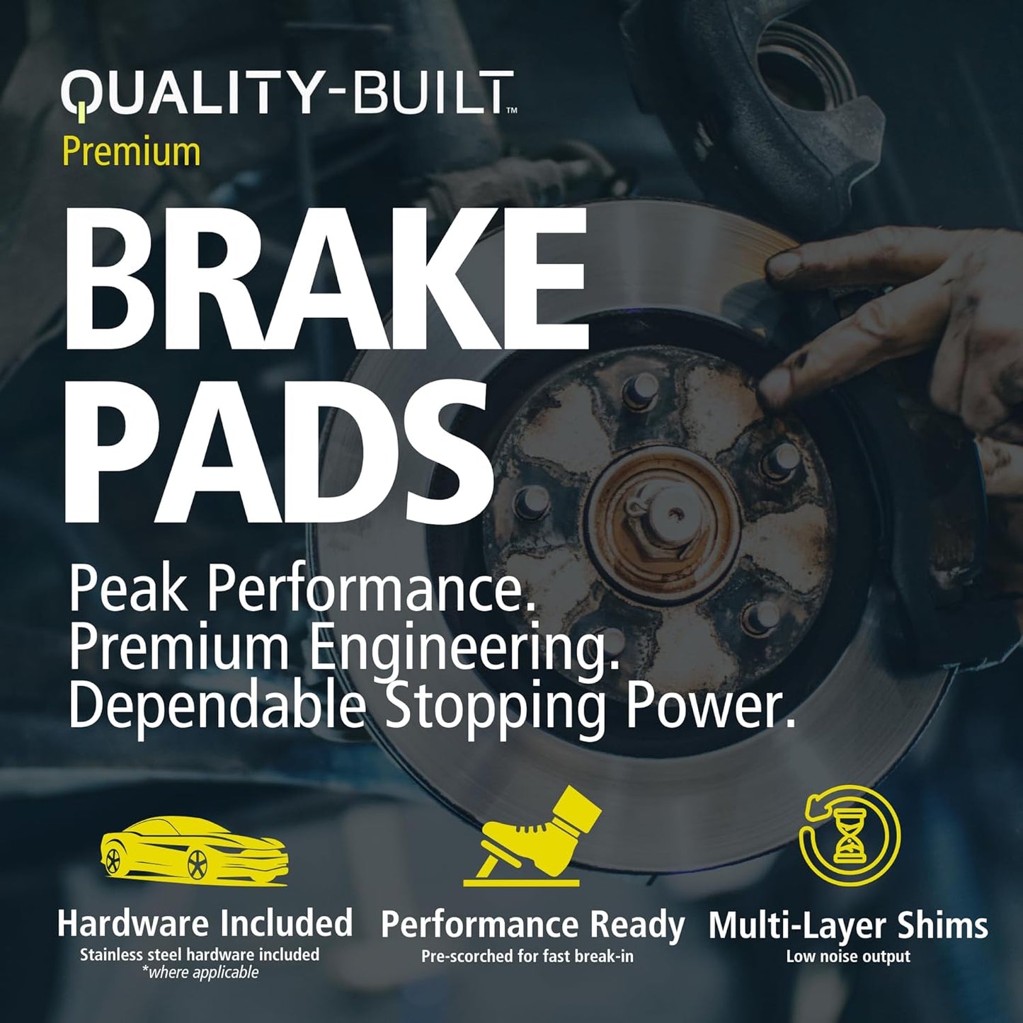 Premium Ceramic Rear Brake Pads (1001-0501C) Compatible with Toyota Previa 1991-1997