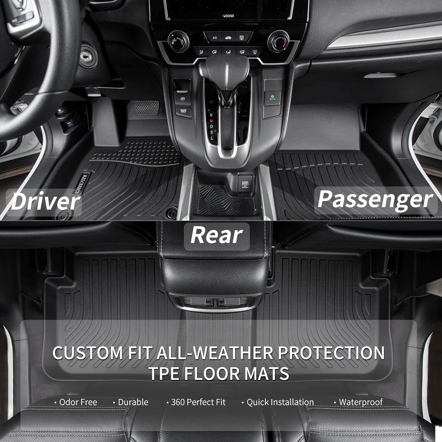 KELCSEECS Floor Mats Custom for 2025 2024 2023 Kia Sportage Hybrid Not Fit Plug-in Hybrid Car Mats All Weather Mats Heavy Duty Front& Rear Row Floor Liners Black Kia Sportage Hybrid Accessories