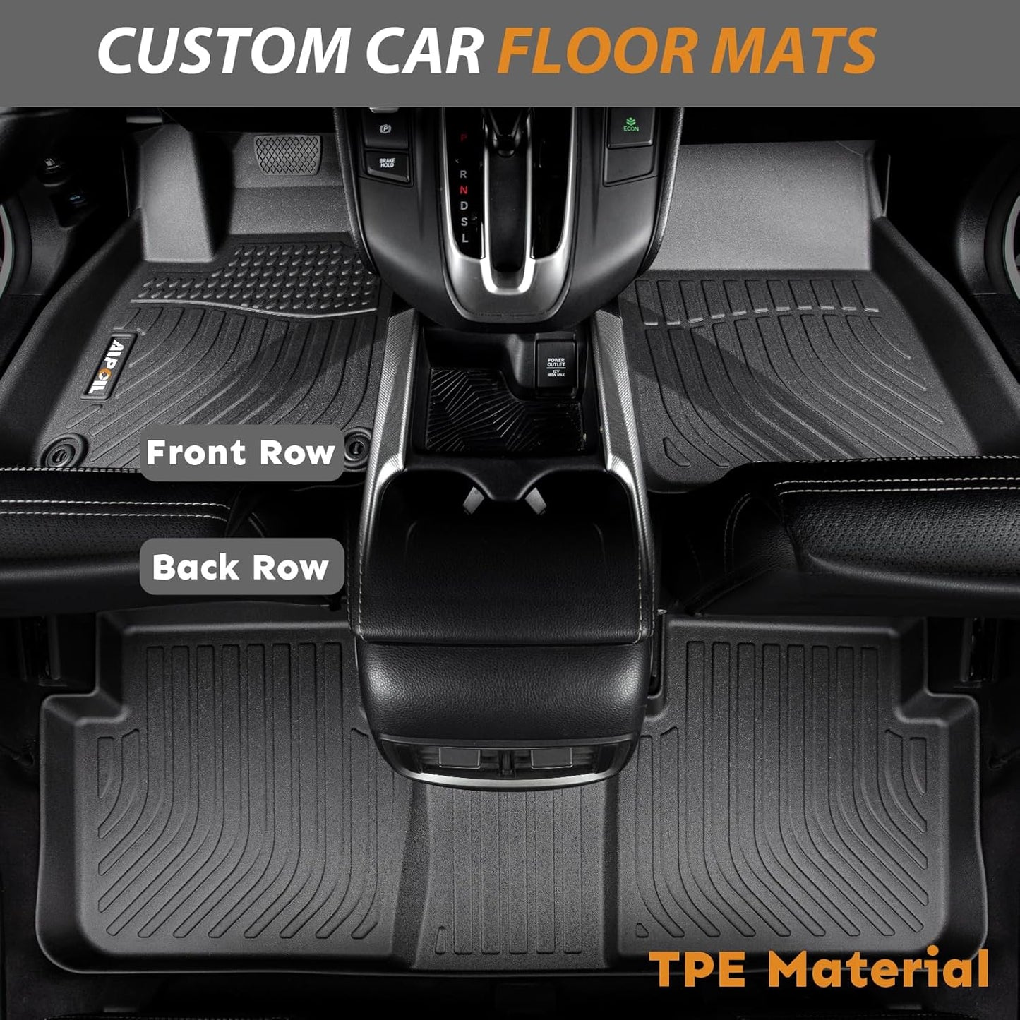 AIPOIL® Floor Mats for 2019-2025 BMW X7 40i, M50i, M60i (Only Fits 6 Seats) All Weather Protection TPE Anti-Slip Automotive Full Set Custom Car Mats Accessories - Black