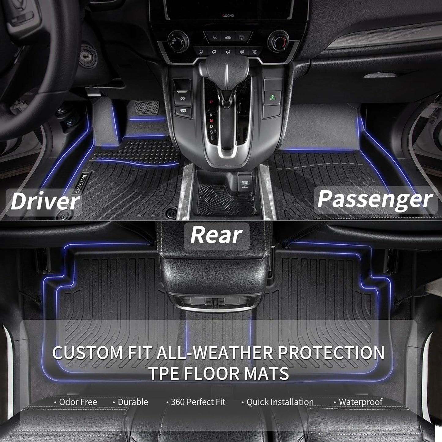 KELCSEECS® Floor Mats & Cargo Liner Custom for Lincoln Corsair 2020-2025,All Weather Protection TPE Floor Liners Front& Rear Row Full Set Lincoln Corsair Accessories Black