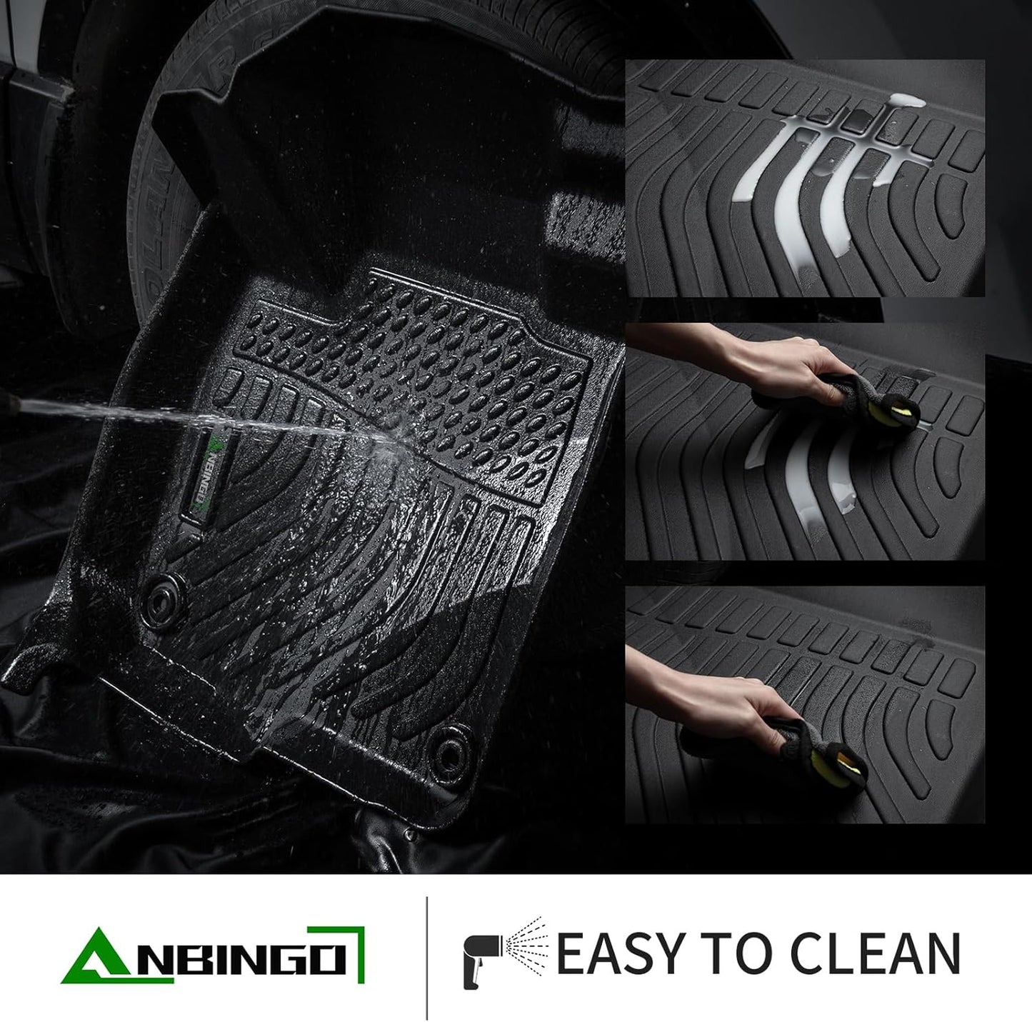ANBINGO®Floor Mats Fit for Hyundai Kona 2024 2025(NO EV)&Cargo Liners All Weather Mats for Hyundai Kona TPE Car Mat Rugs for Kona Rubber Trunk Carpet for Kona Automotive Accessories